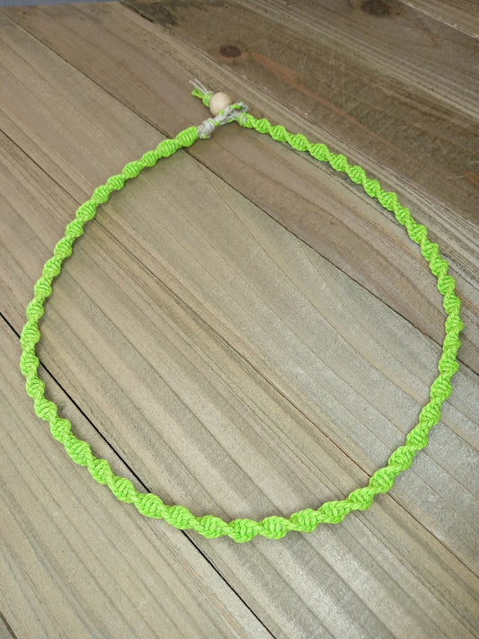 Spiral Hemp Necklace - Lime