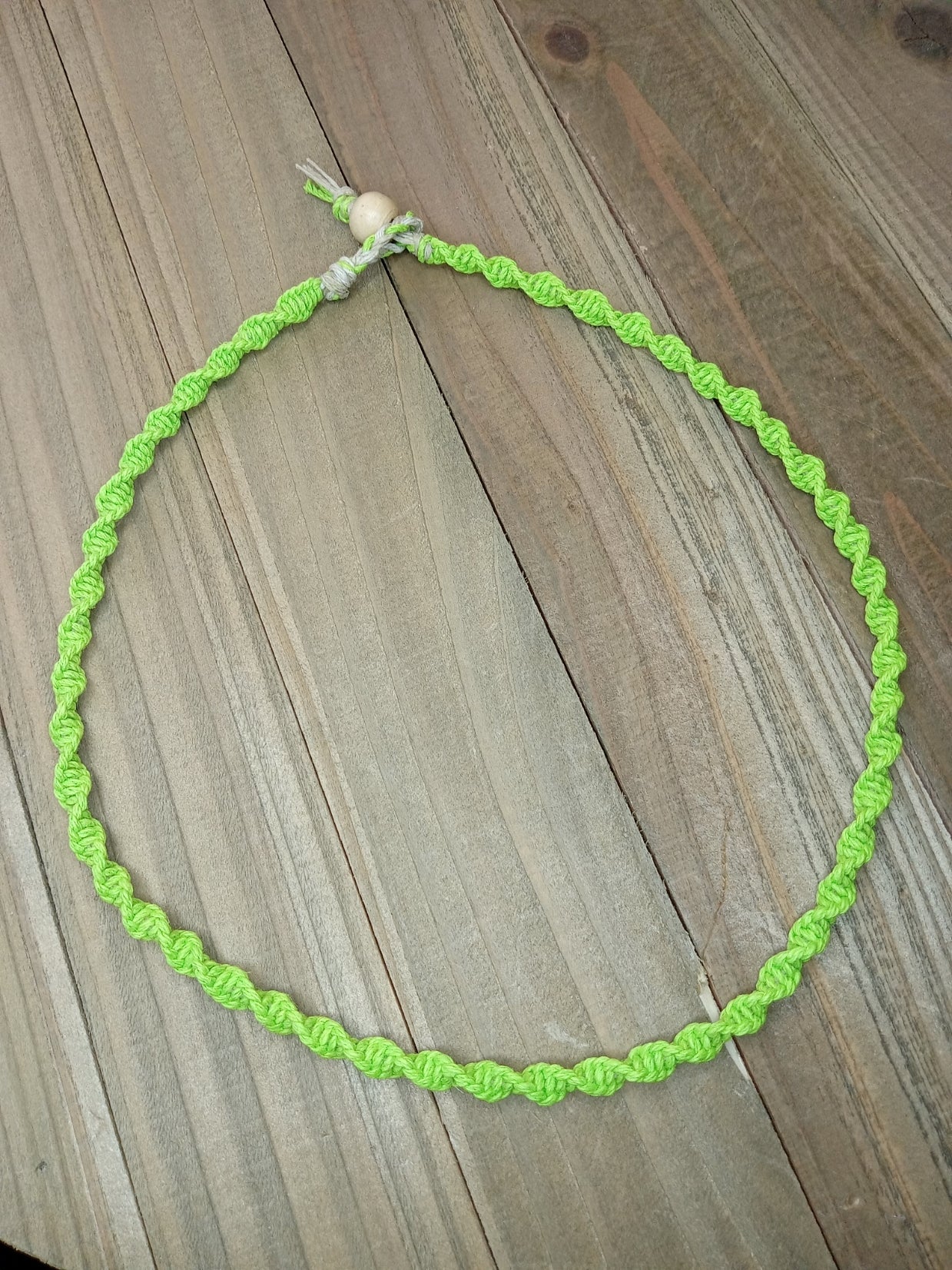 Spiral Hemp Necklace - Lime