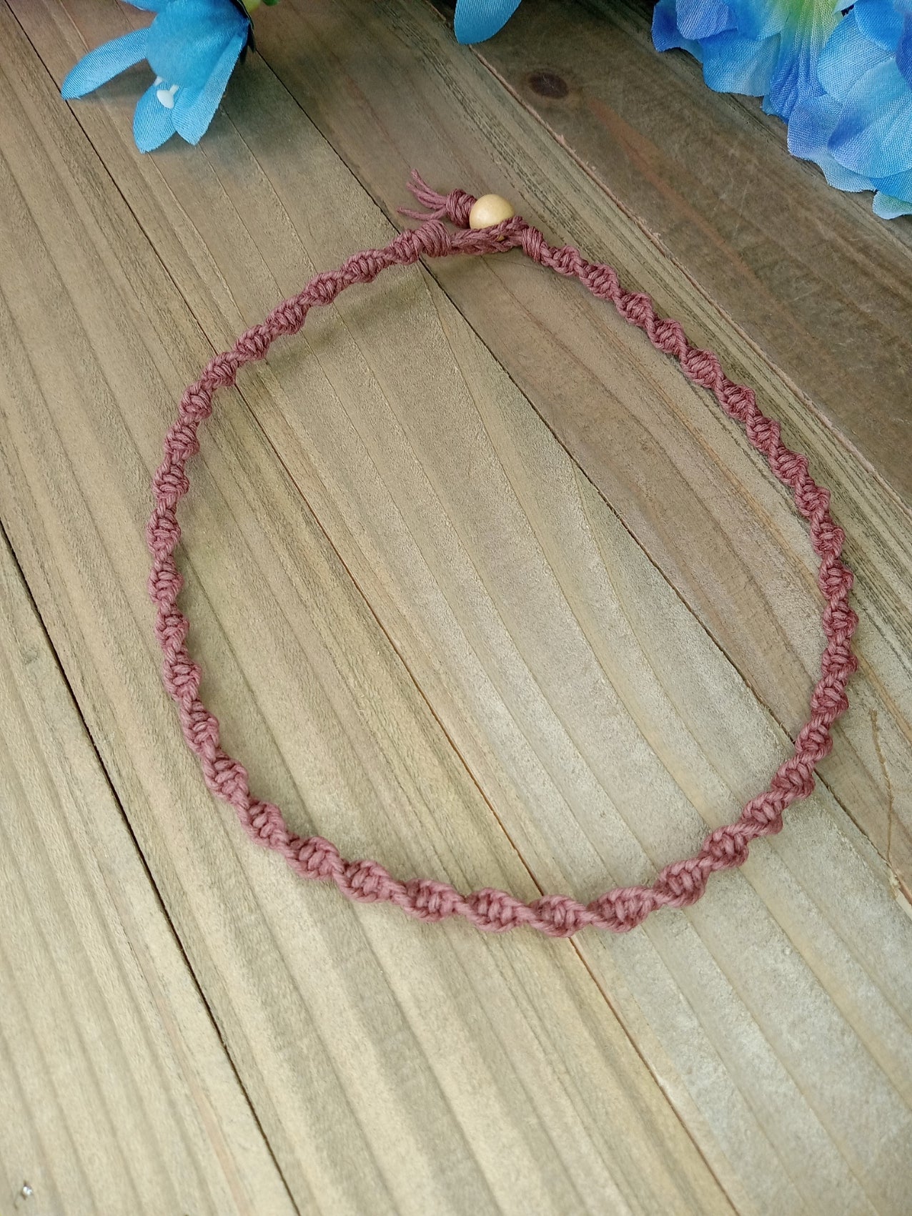 Spiral Hemp Necklace - Brown