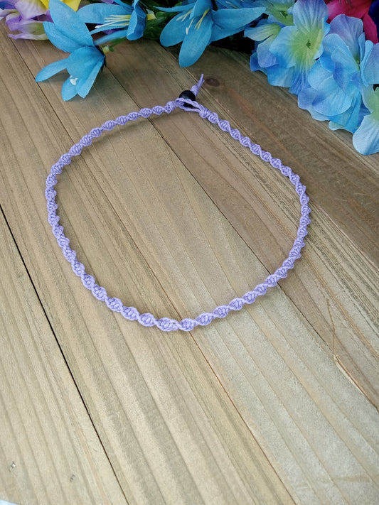 Spiral Hemp Necklace - Lavender