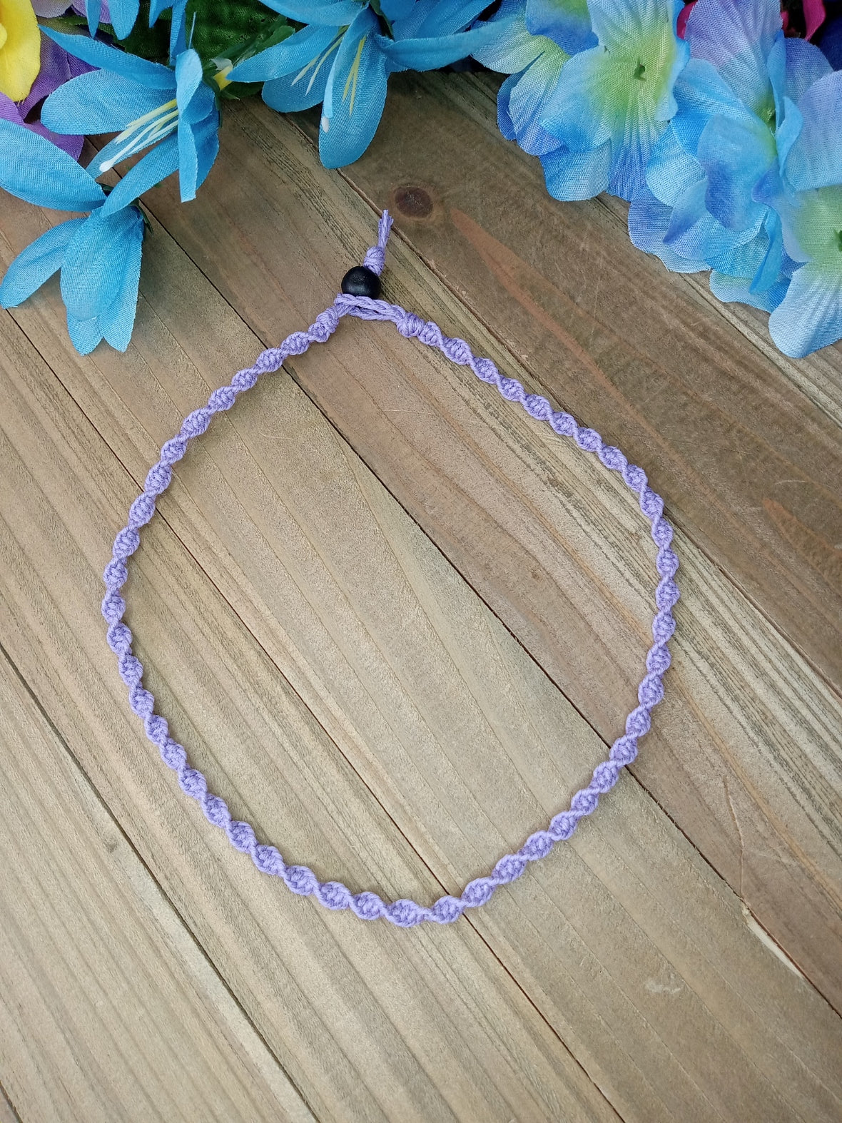 Spiral Hemp Necklace - Lavender