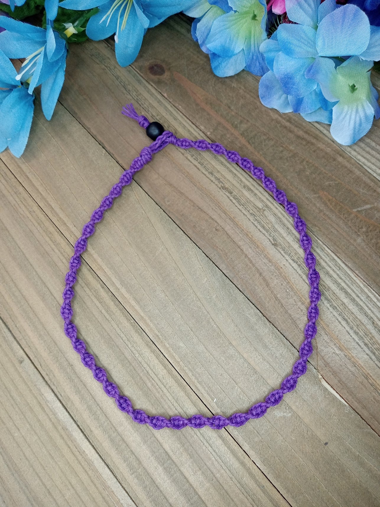 Spiral Hemp Necklace - Purple