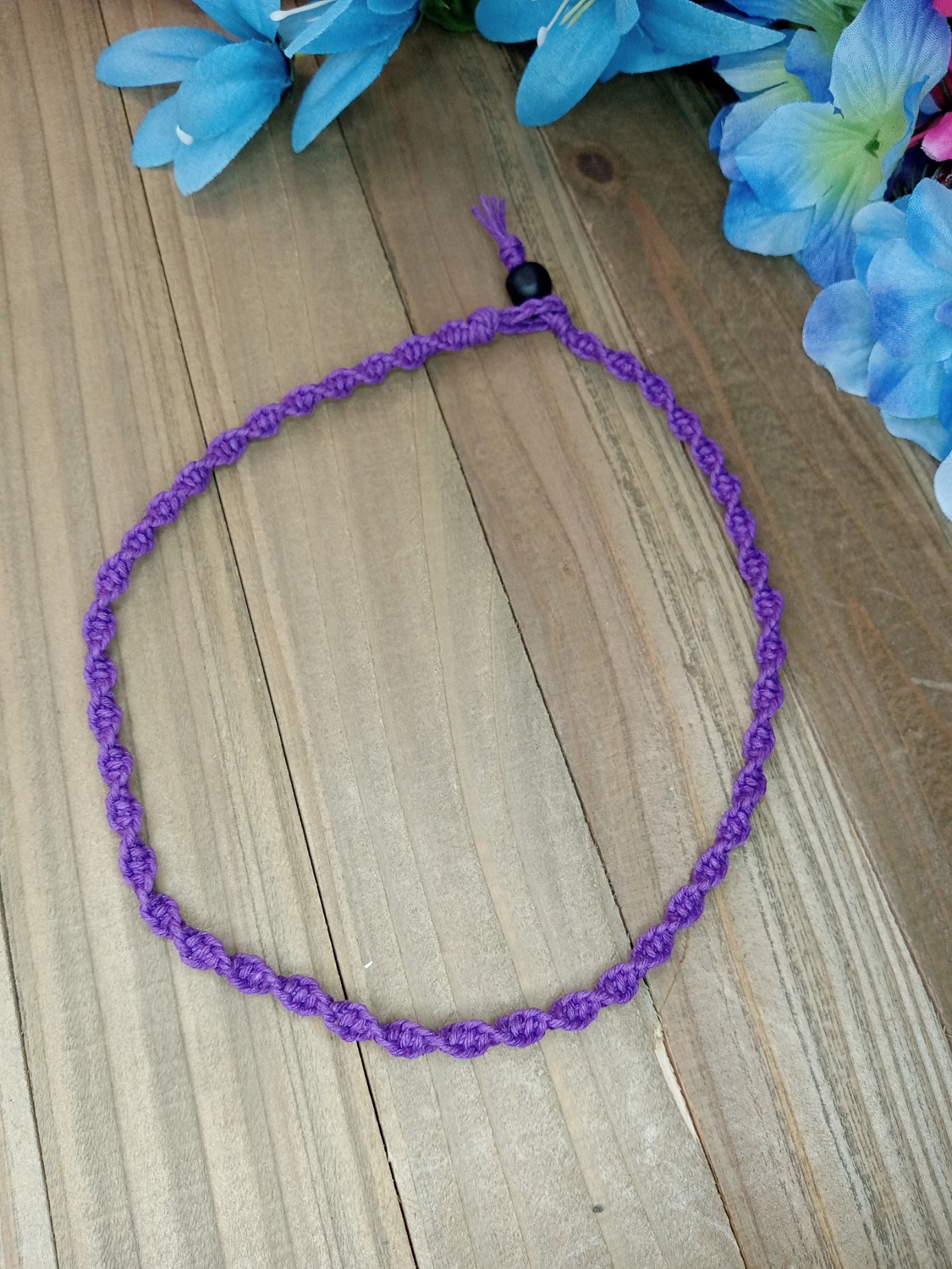 Spiral Hemp Necklace - Purple