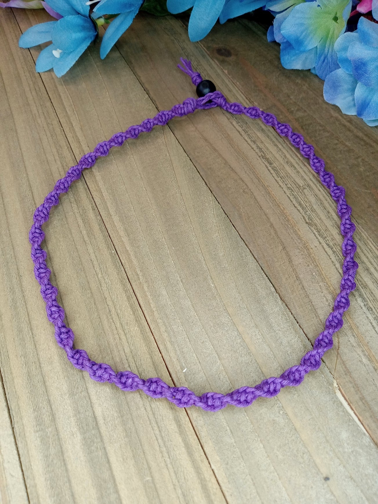 Spiral Hemp Necklace - Purple