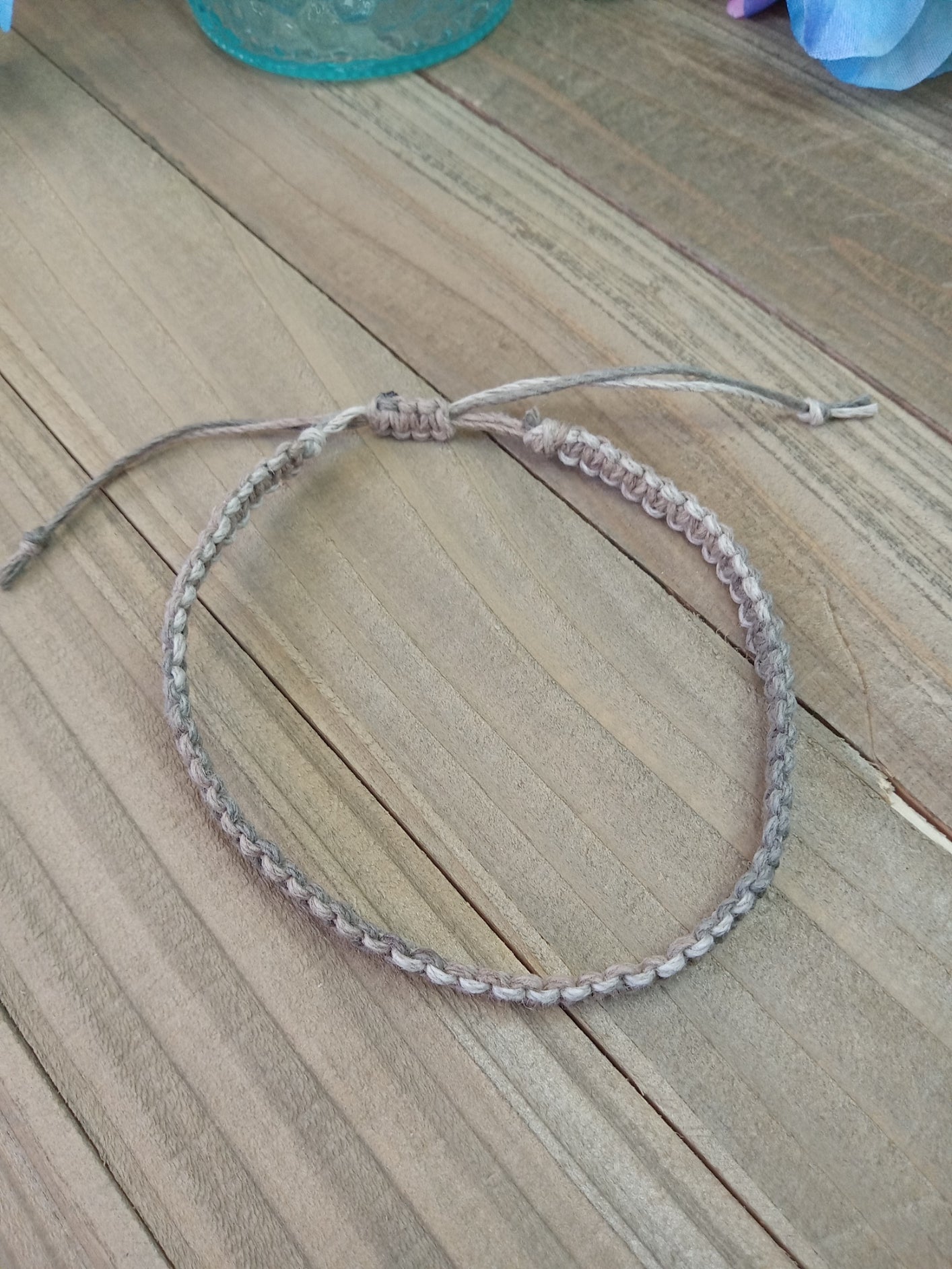 Classic Hemp Anklet - Surfer Style - Earthy