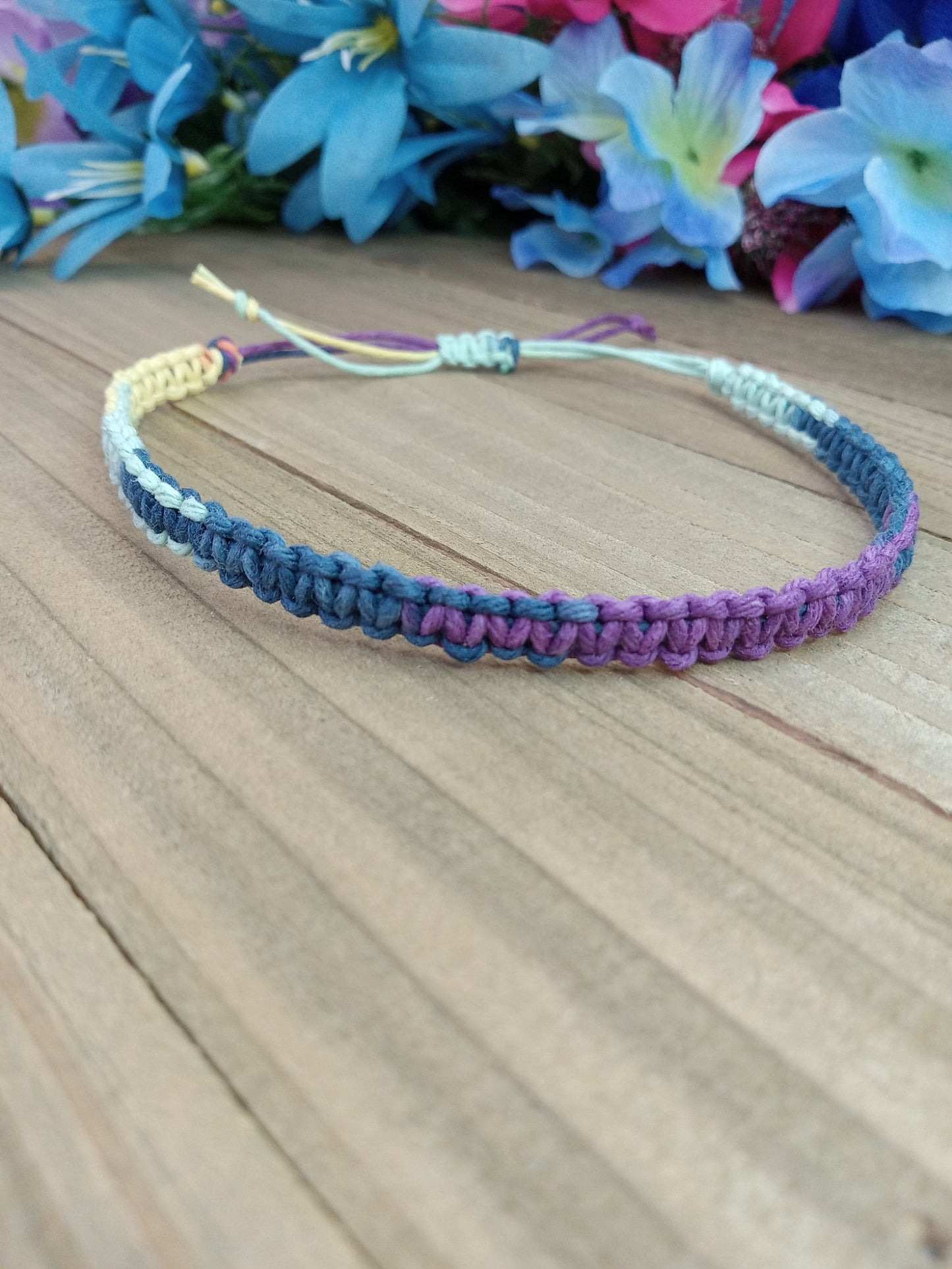 Classic Hemp Anklet - Surfer Style - Rainbow