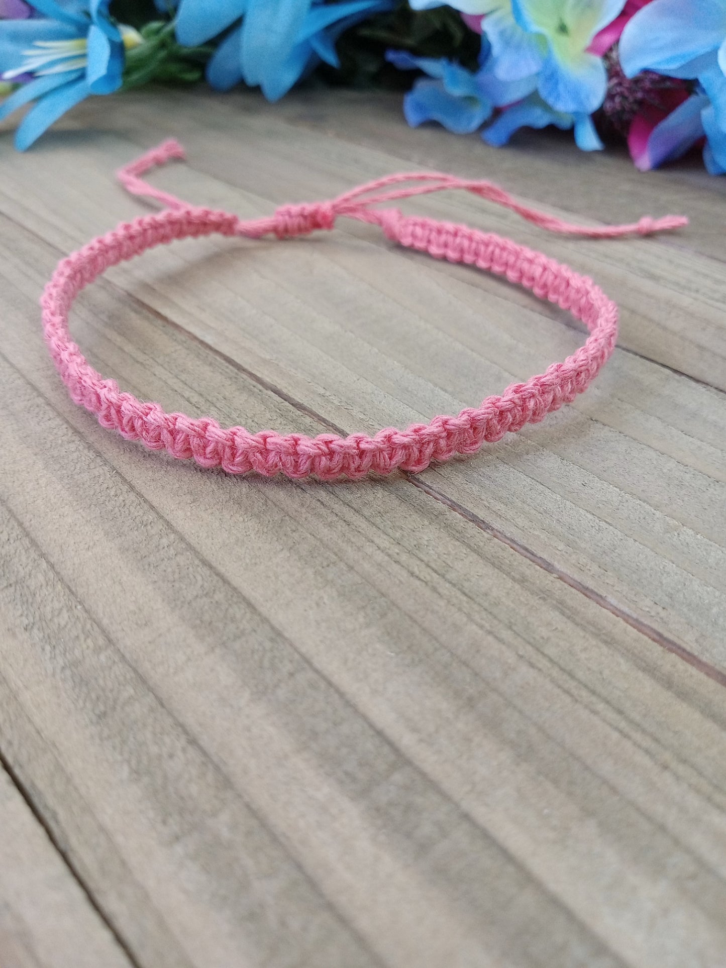 Classic Hemp Anklet - Surfer Style - Coral