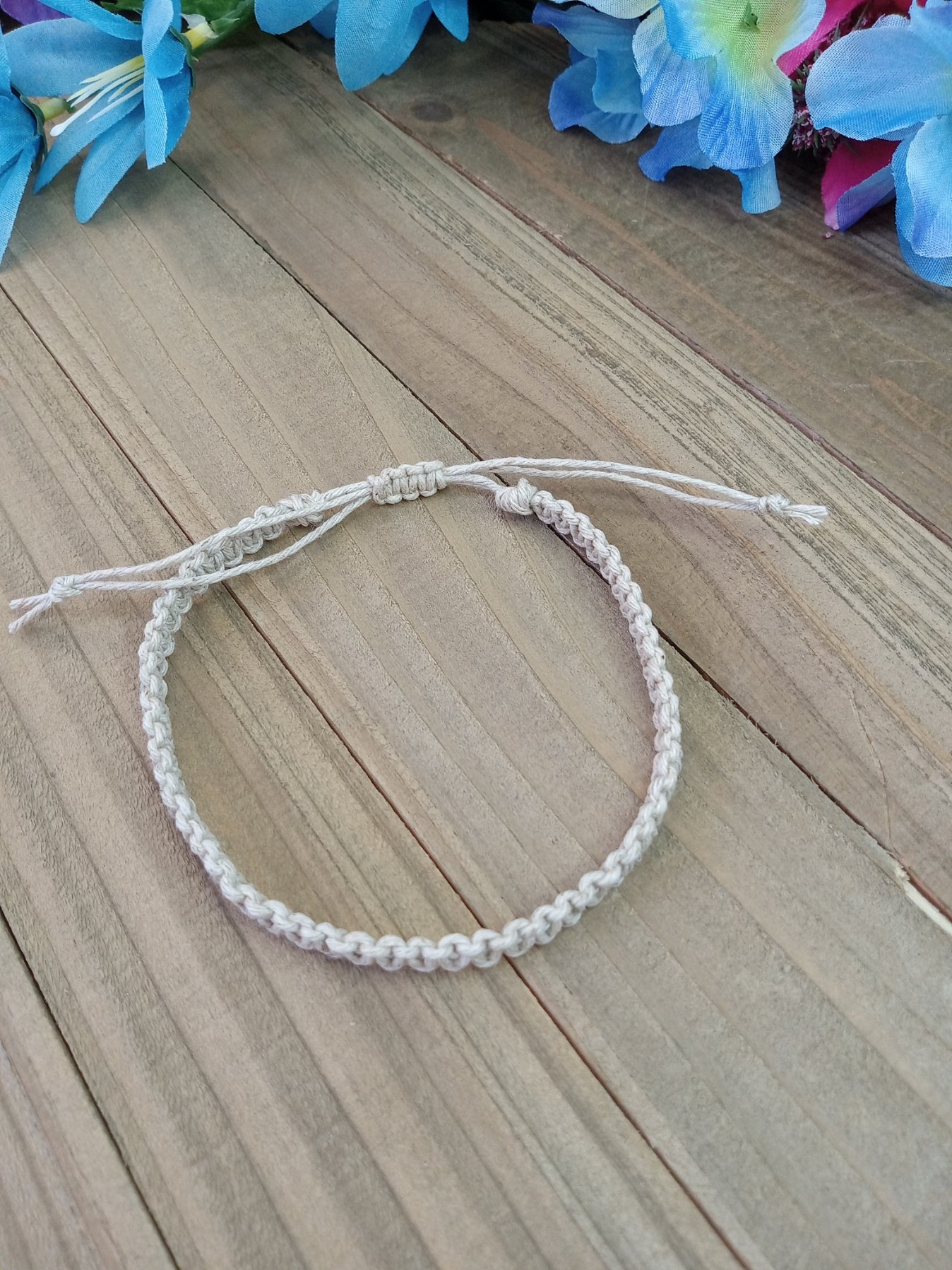 Classic Hemp Anklet - Surfer Style - Natural