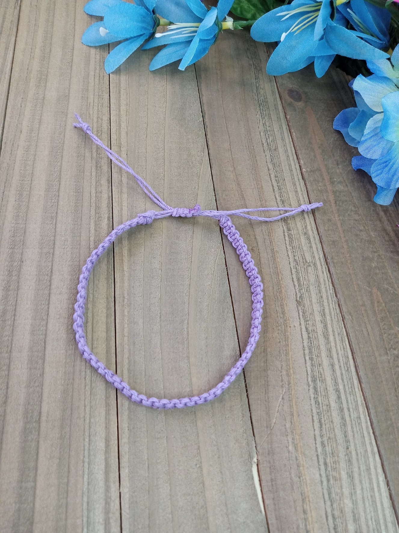 Classic Hemp Anklet - Surfer Style - Lavender