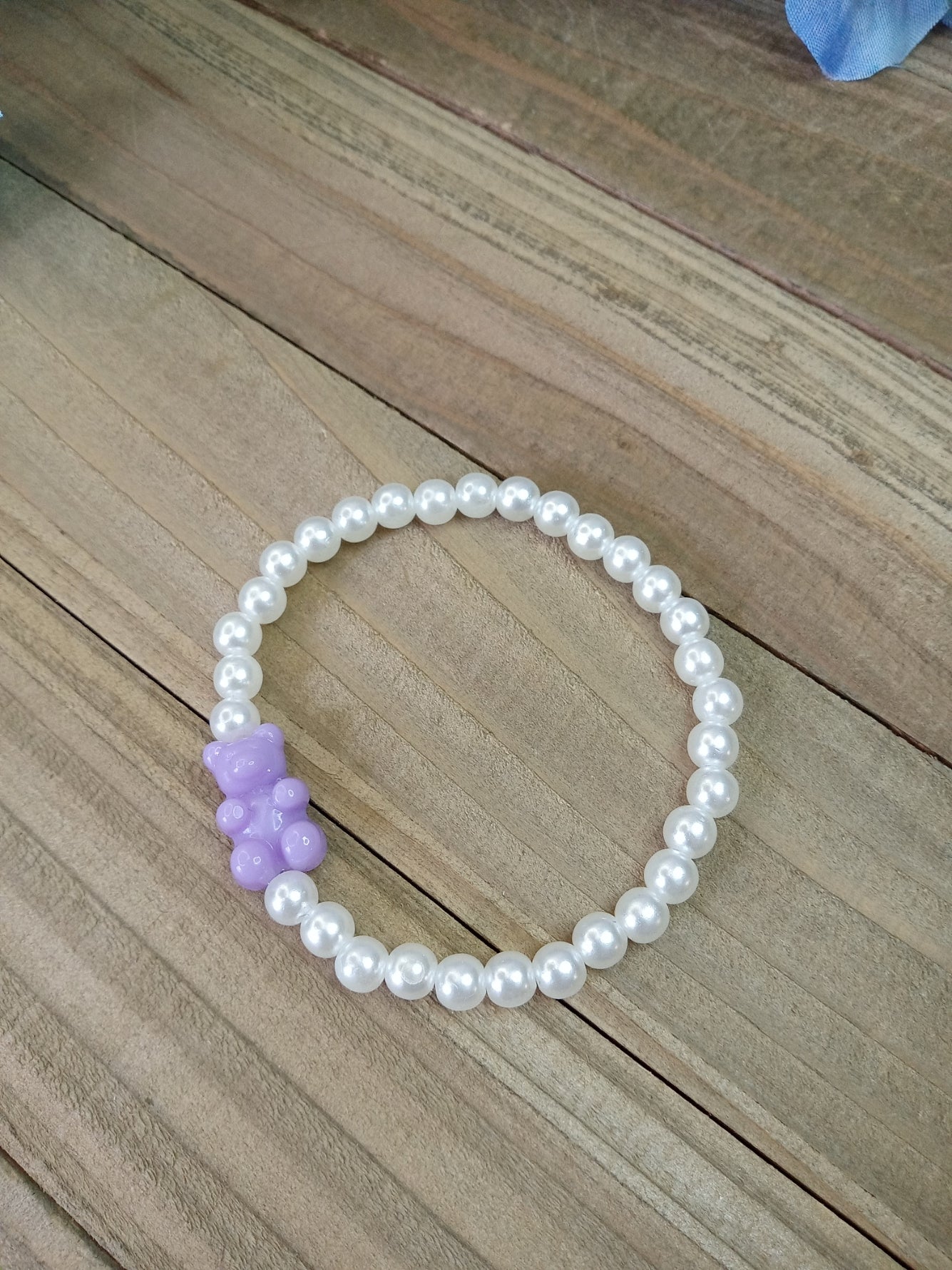 Pearl Bracelet with Candy Bears - Stacker Bracelet