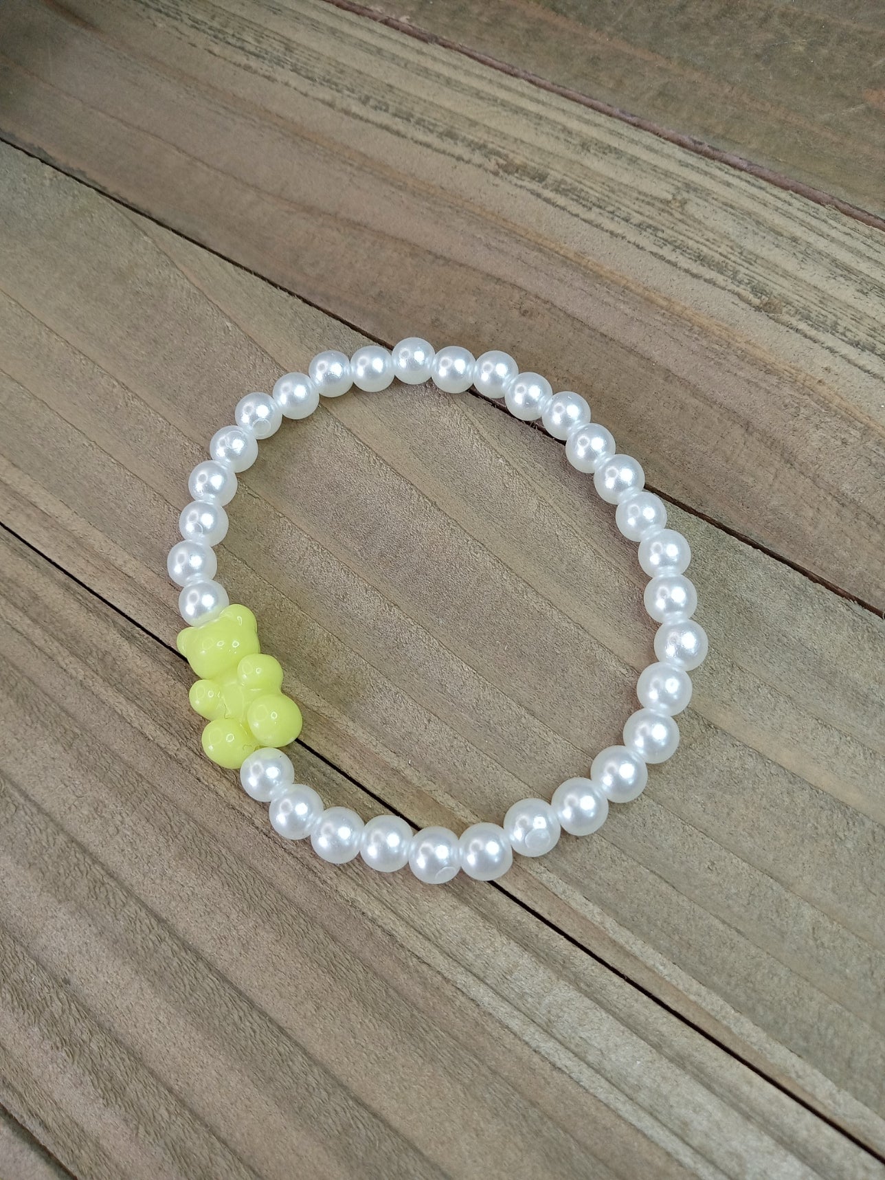 Pearl Bracelet with Candy Bears - Stacker Bracelet