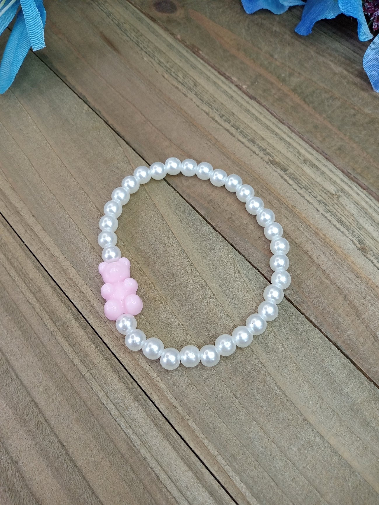 Pearl Bracelet with Candy Bears - Stacker Bracelet