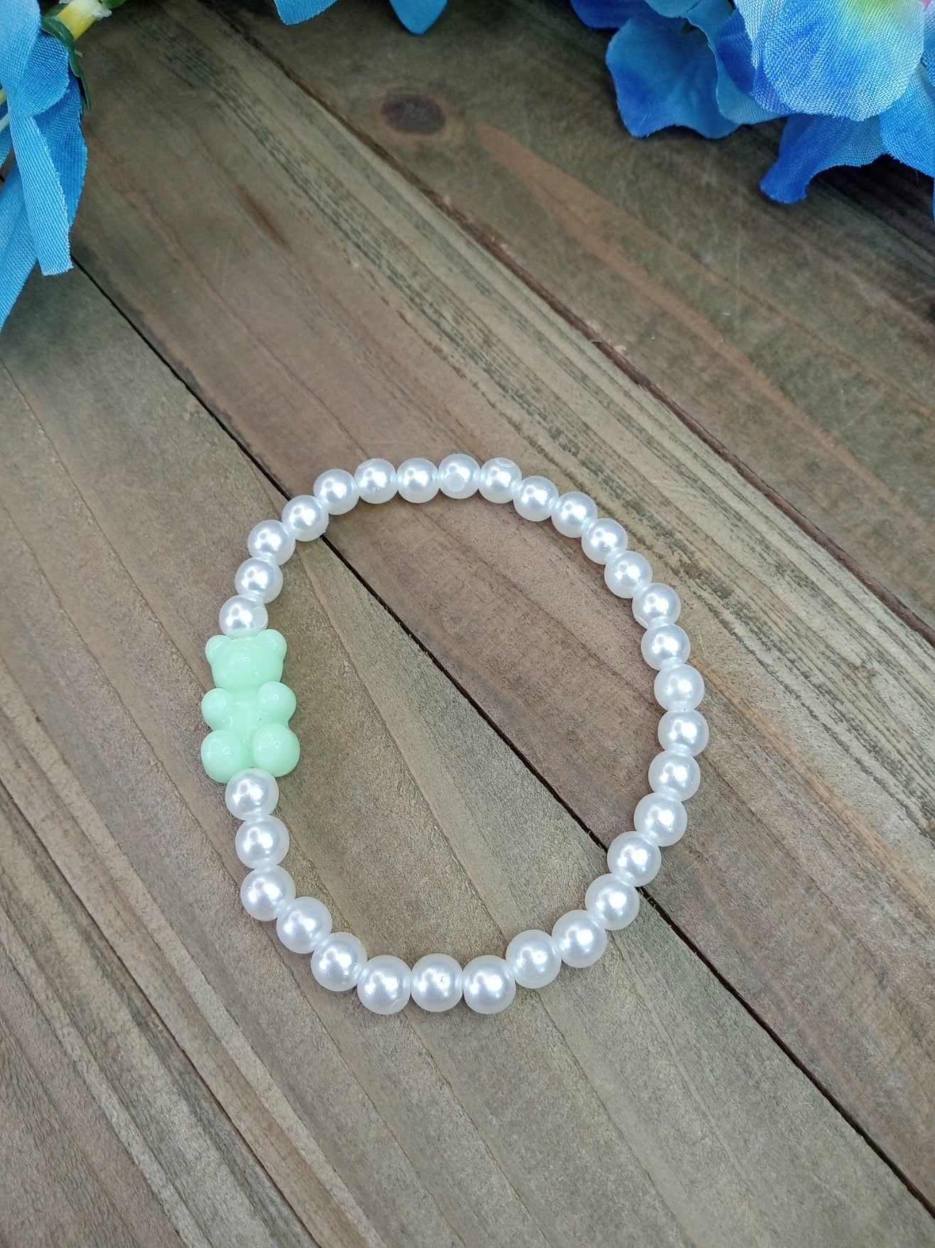 Pearl Bracelet with Candy Bears - Stacker Bracelet