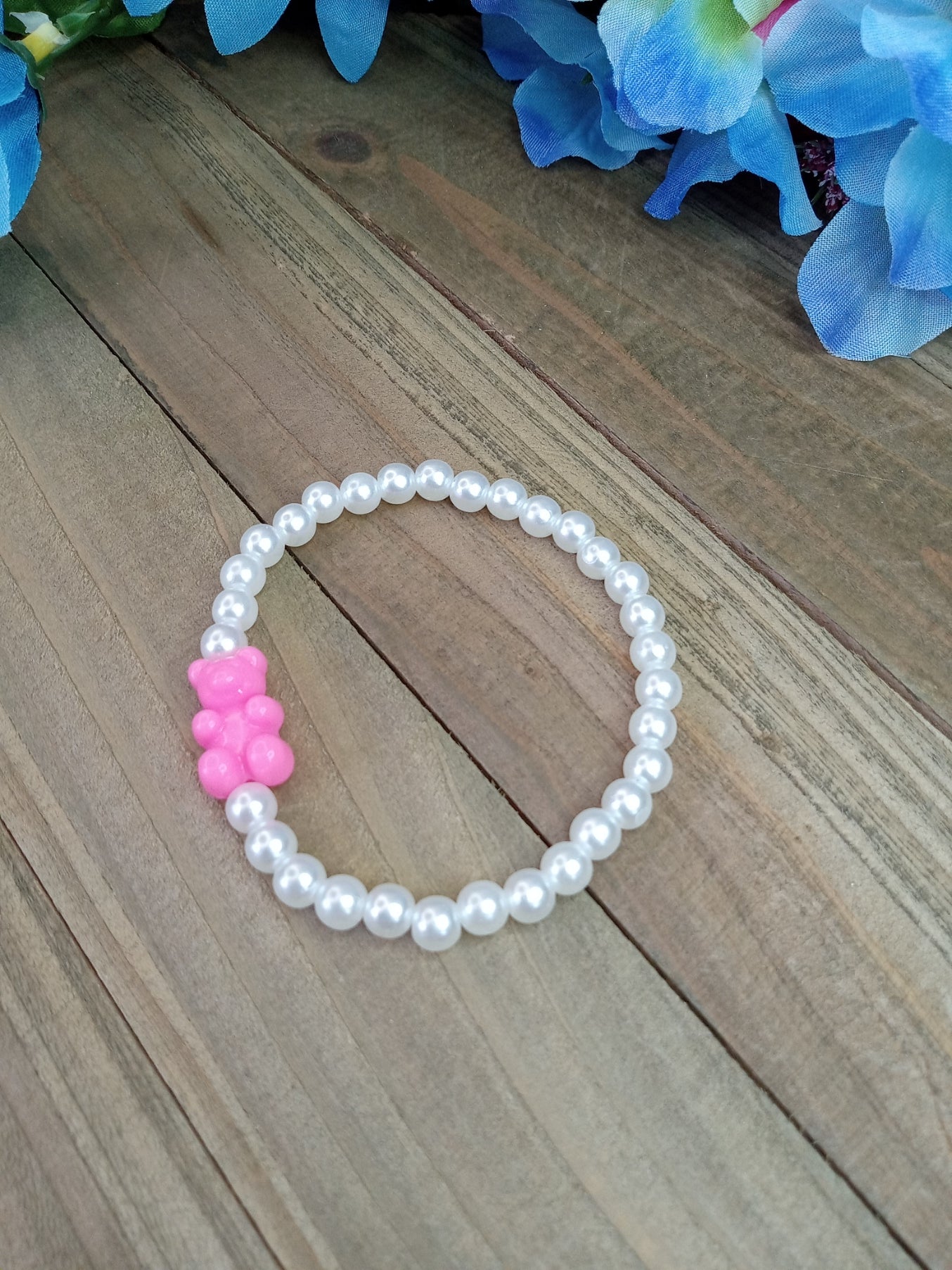 Pearl Bracelet with Candy Bears - Stacker Bracelet