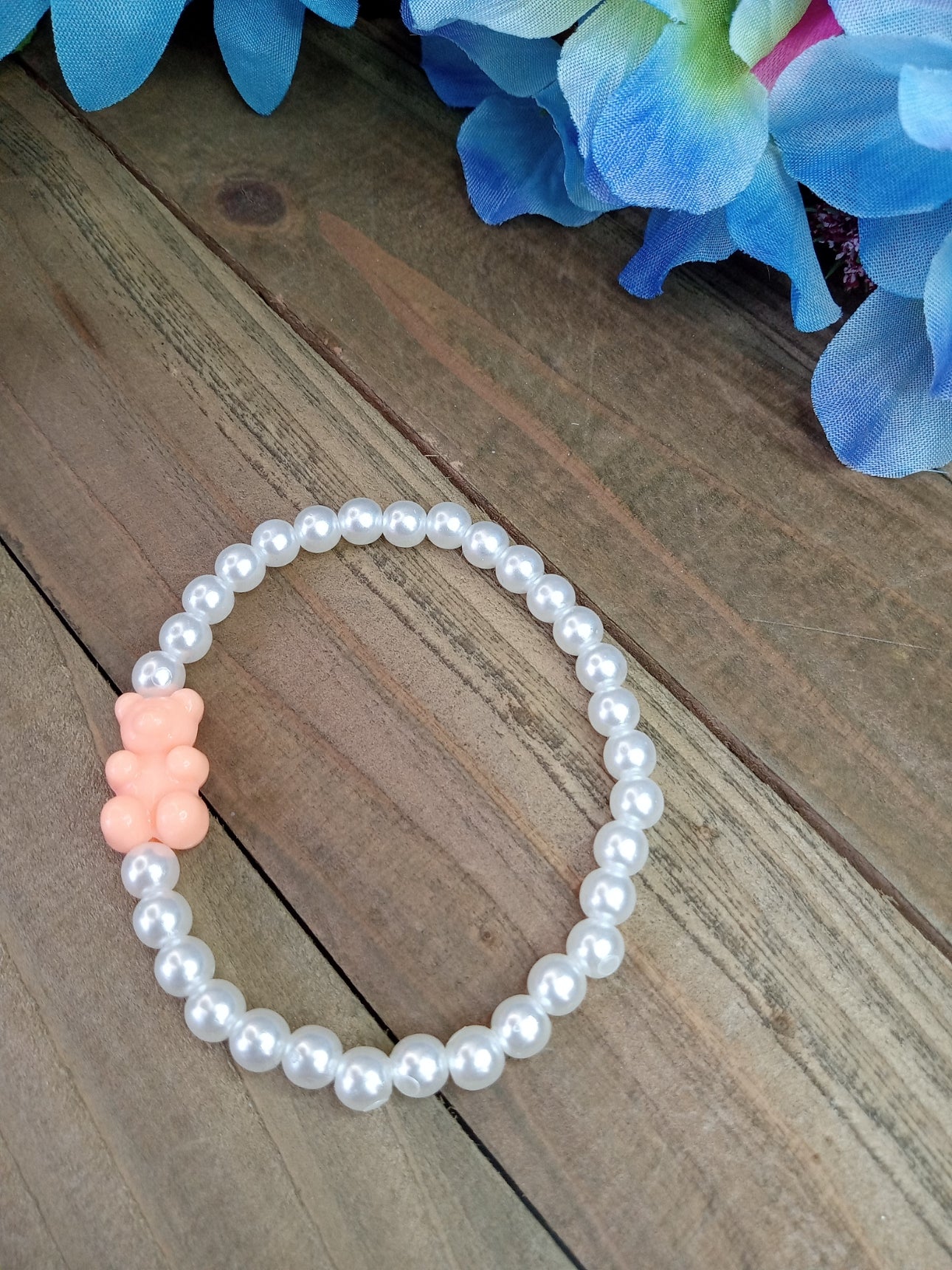 Pearl Bracelet with Candy Bears - Stacker Bracelet