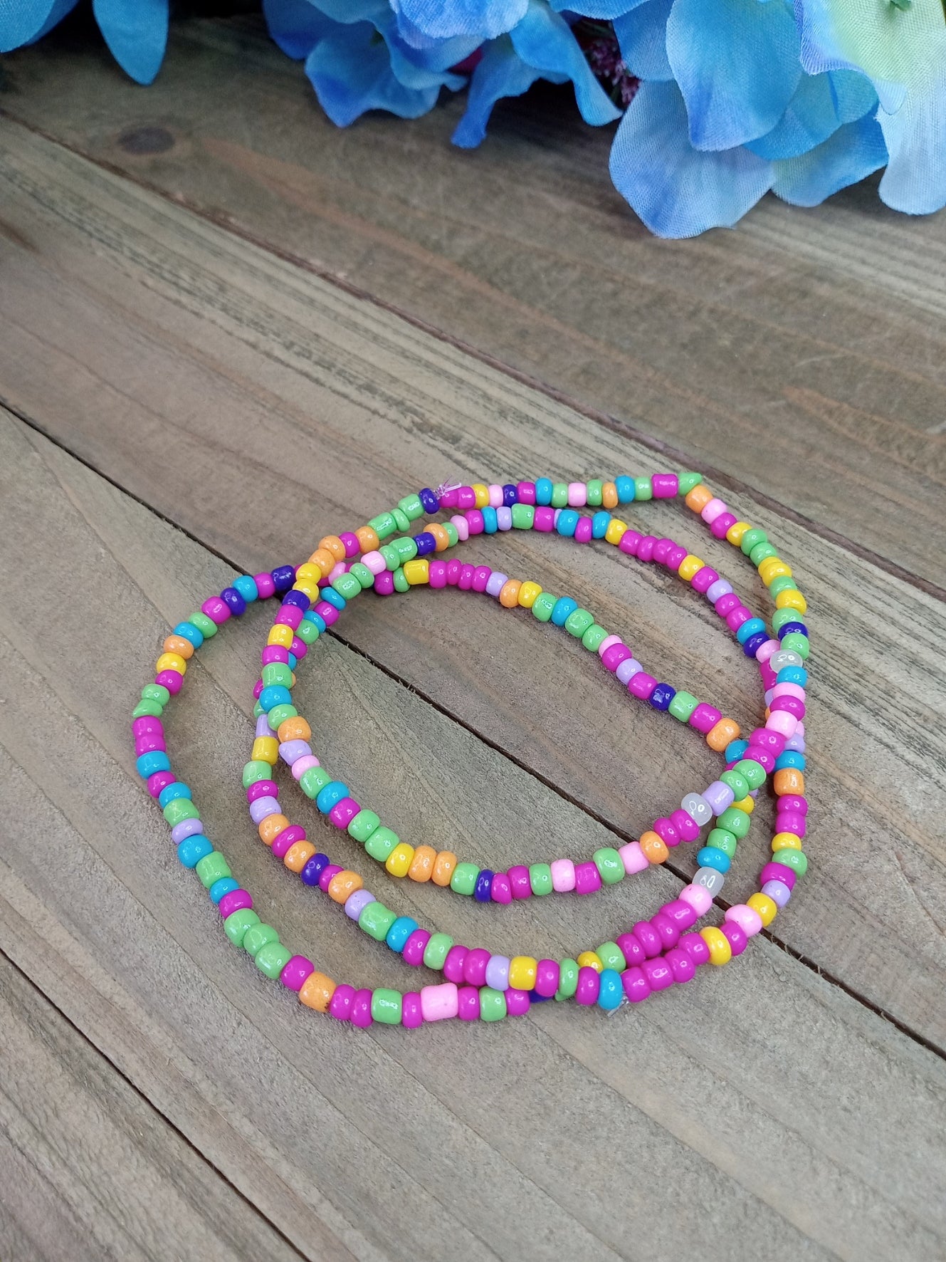 Seed Bead Bracelet Stack - Rainbow - Set of 3