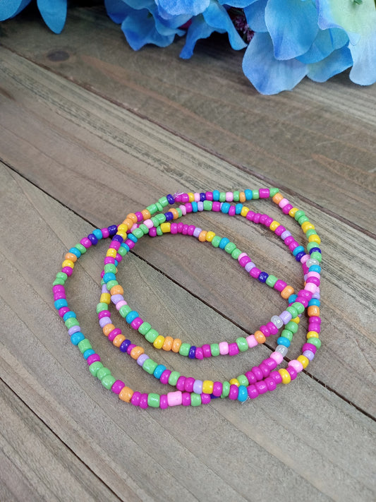 Seed Bead Bracelet Stack - Rainbow - Set of 3