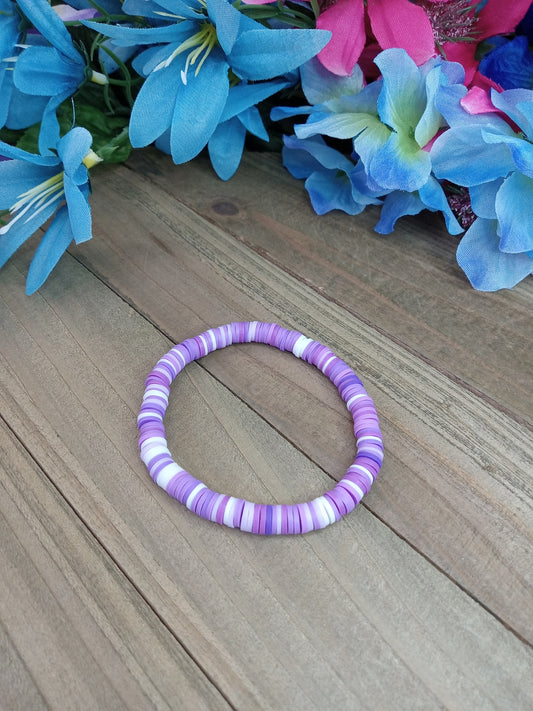 Clay Bead Bracelet - Purple