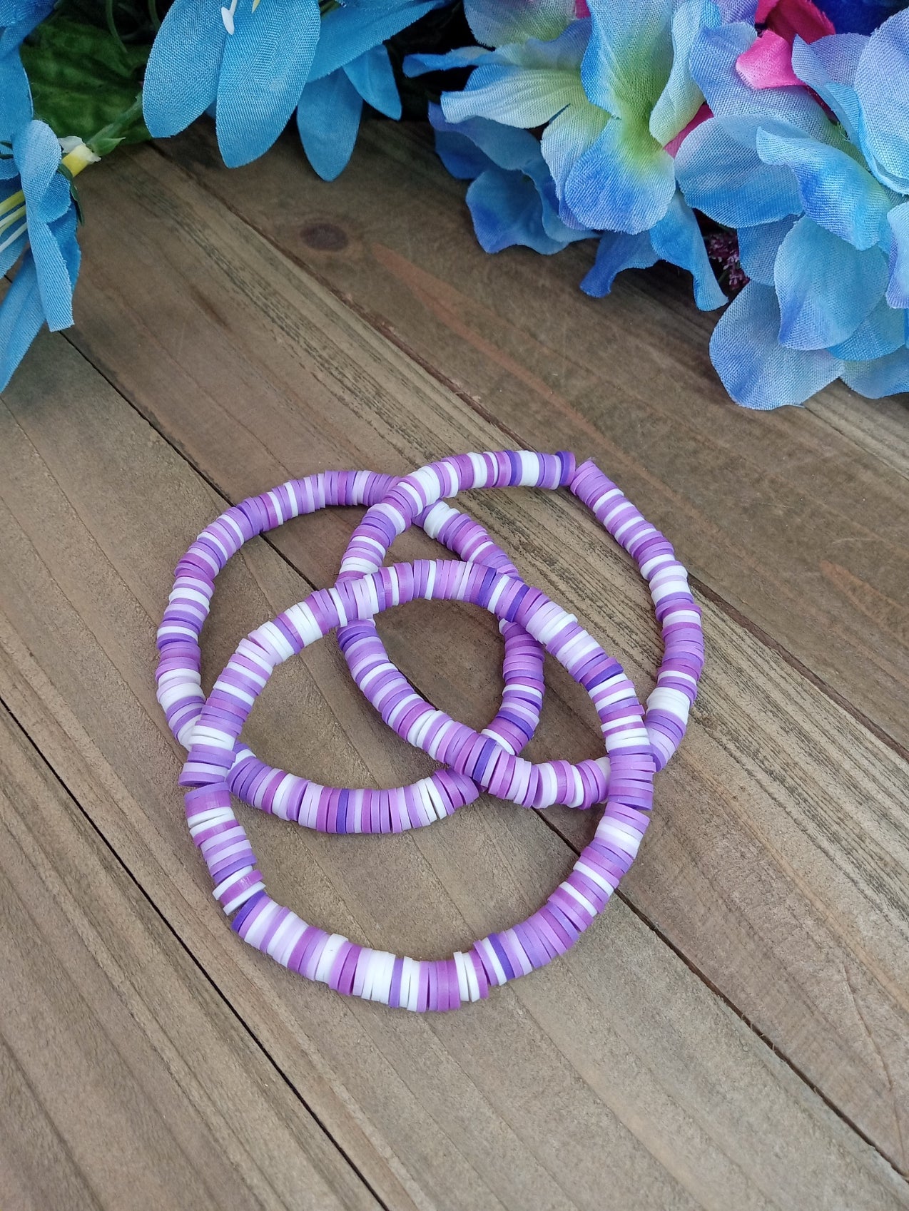 Clay Bead Bracelet - Purple