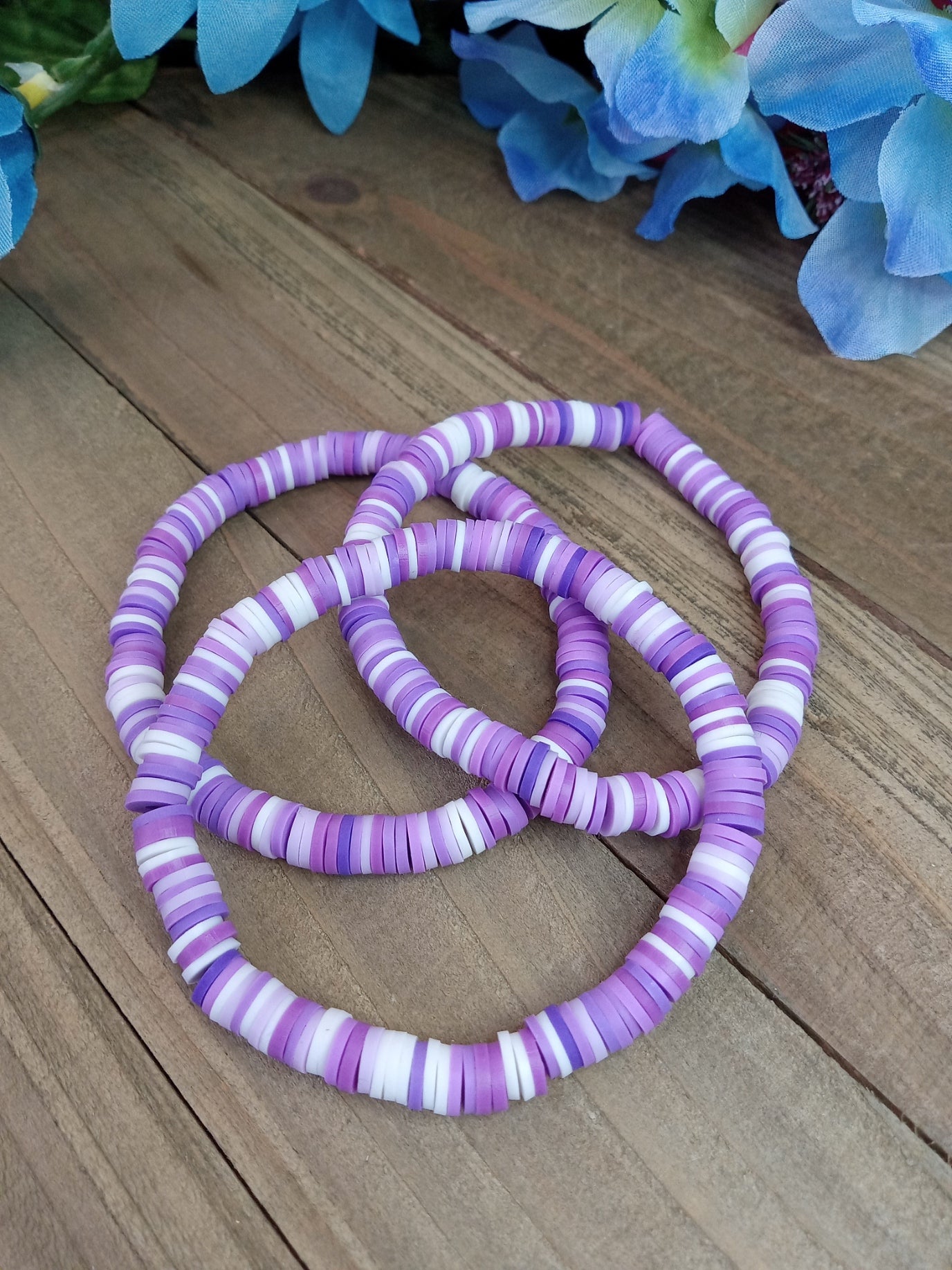 Clay Bead Bracelet - Purple