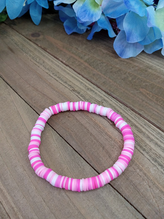 Clay Bead Bracelet - Pink