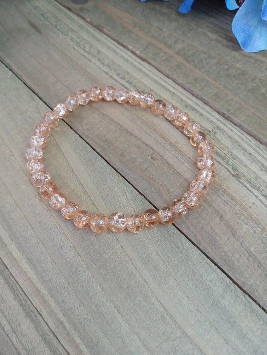 Glass Bead Bracelet - Just Peachy