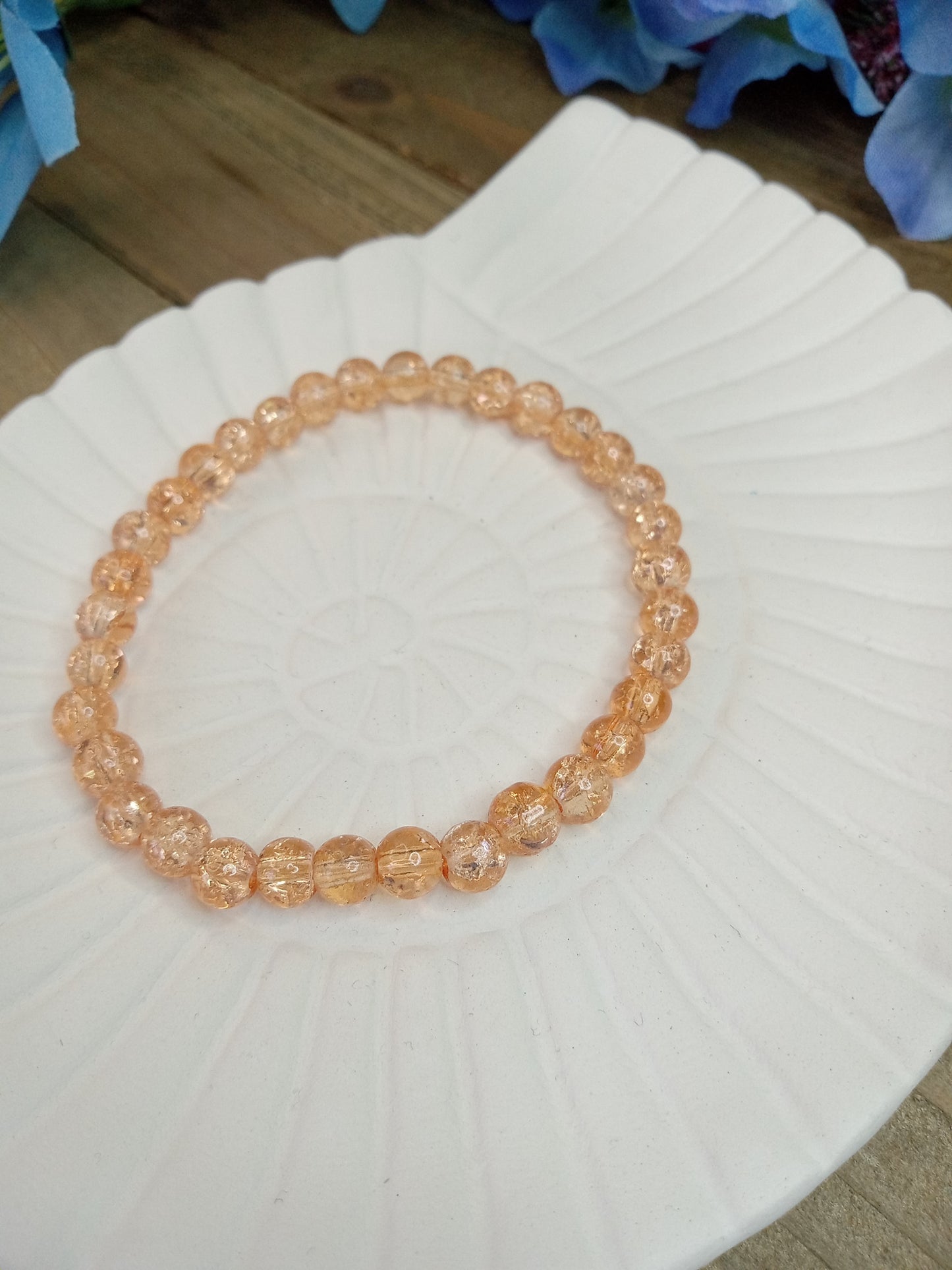 Glass Bead Bracelet - Just Peachy