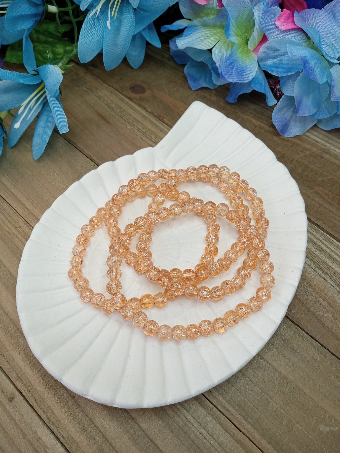 Glass Bead Bracelet - Just Peachy