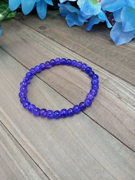 Glass Bead Bracelet - Violet Purple