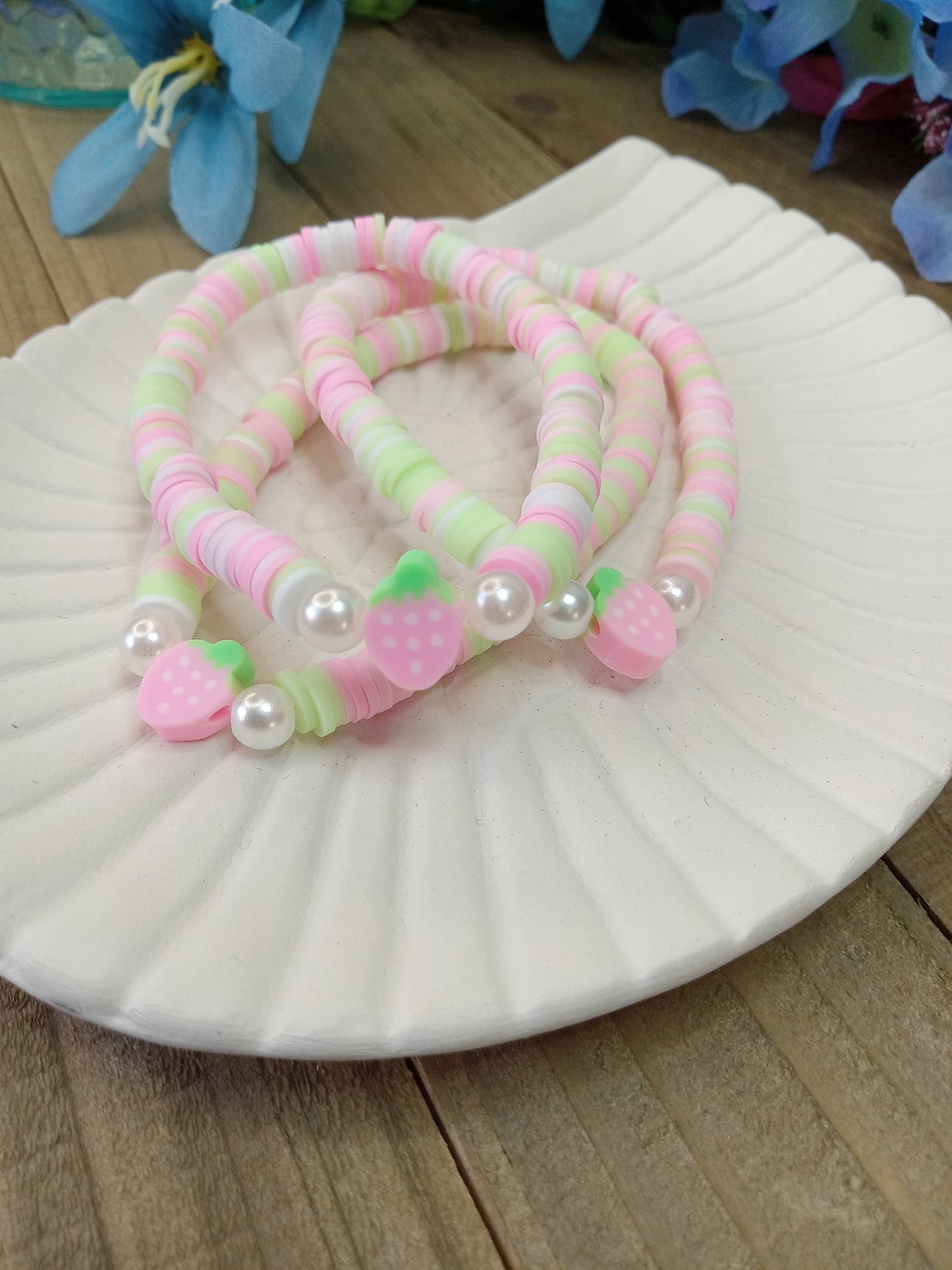 Clay Bead Bracelet - Strawberry Delight