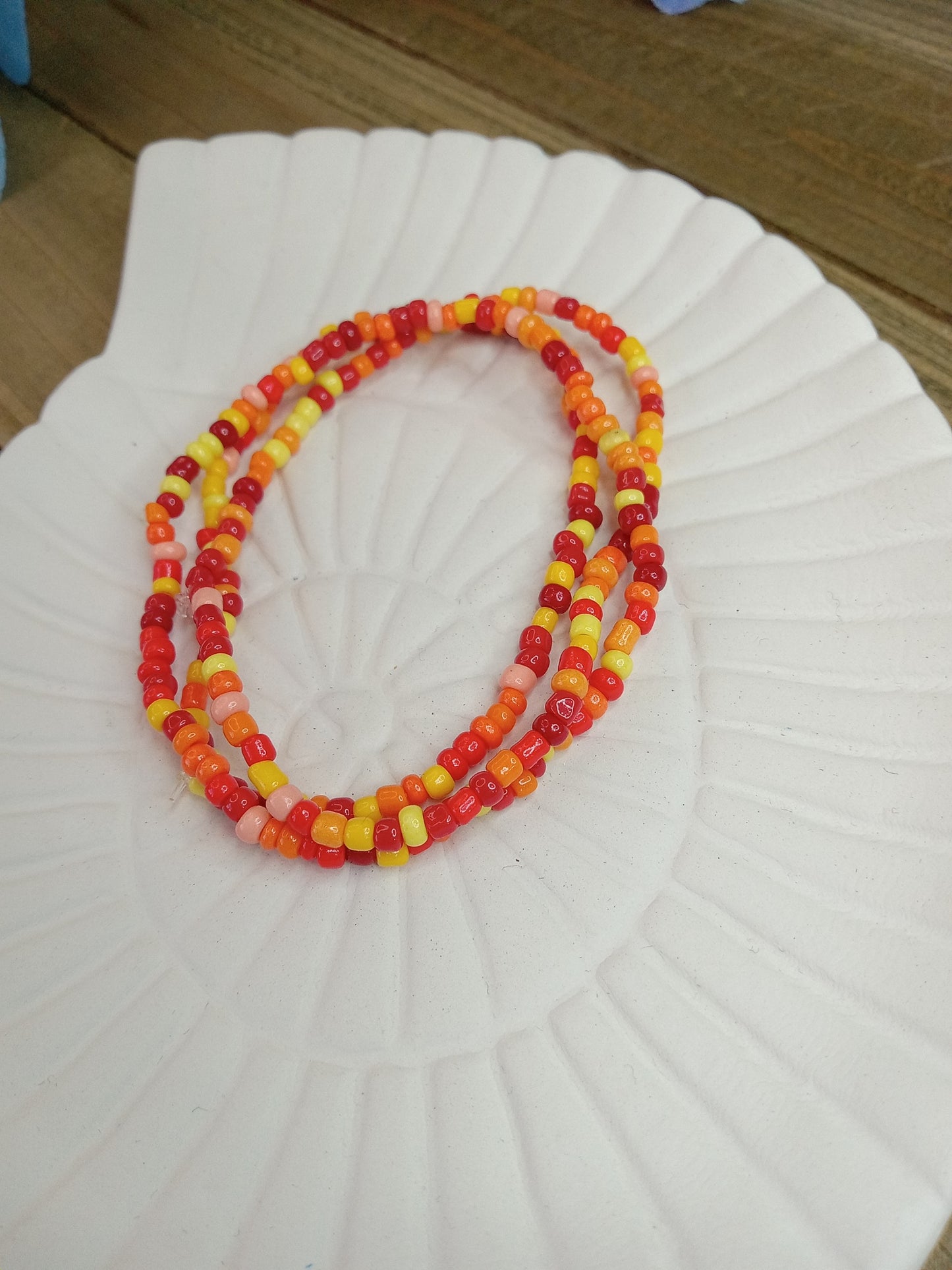 Seed Bead Bracelet Stack - Fiery Sunset - Set of 3