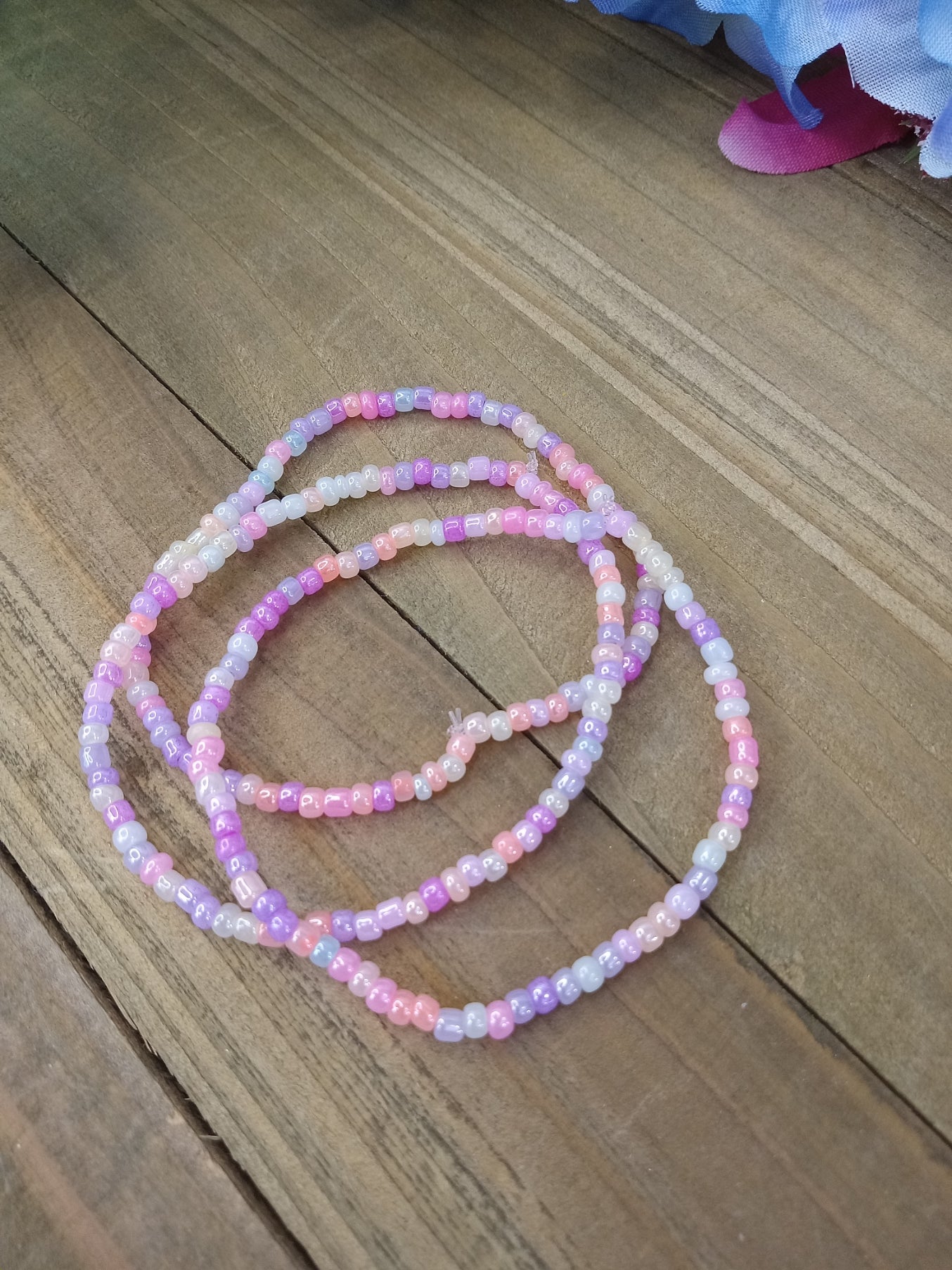 Seed Bead Bracelet Stack - Pretty Pastel - Set of 3