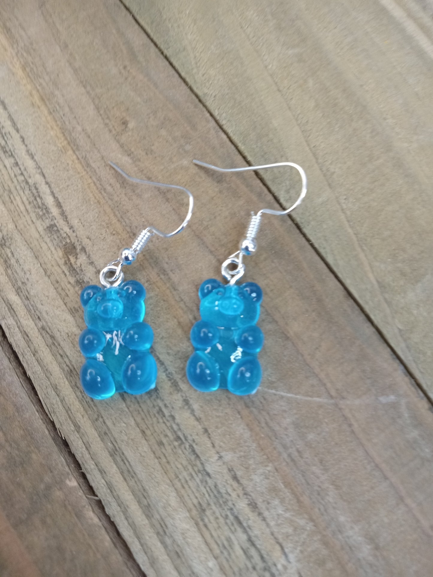 Earrings - Candy Bears - Aqua Blue