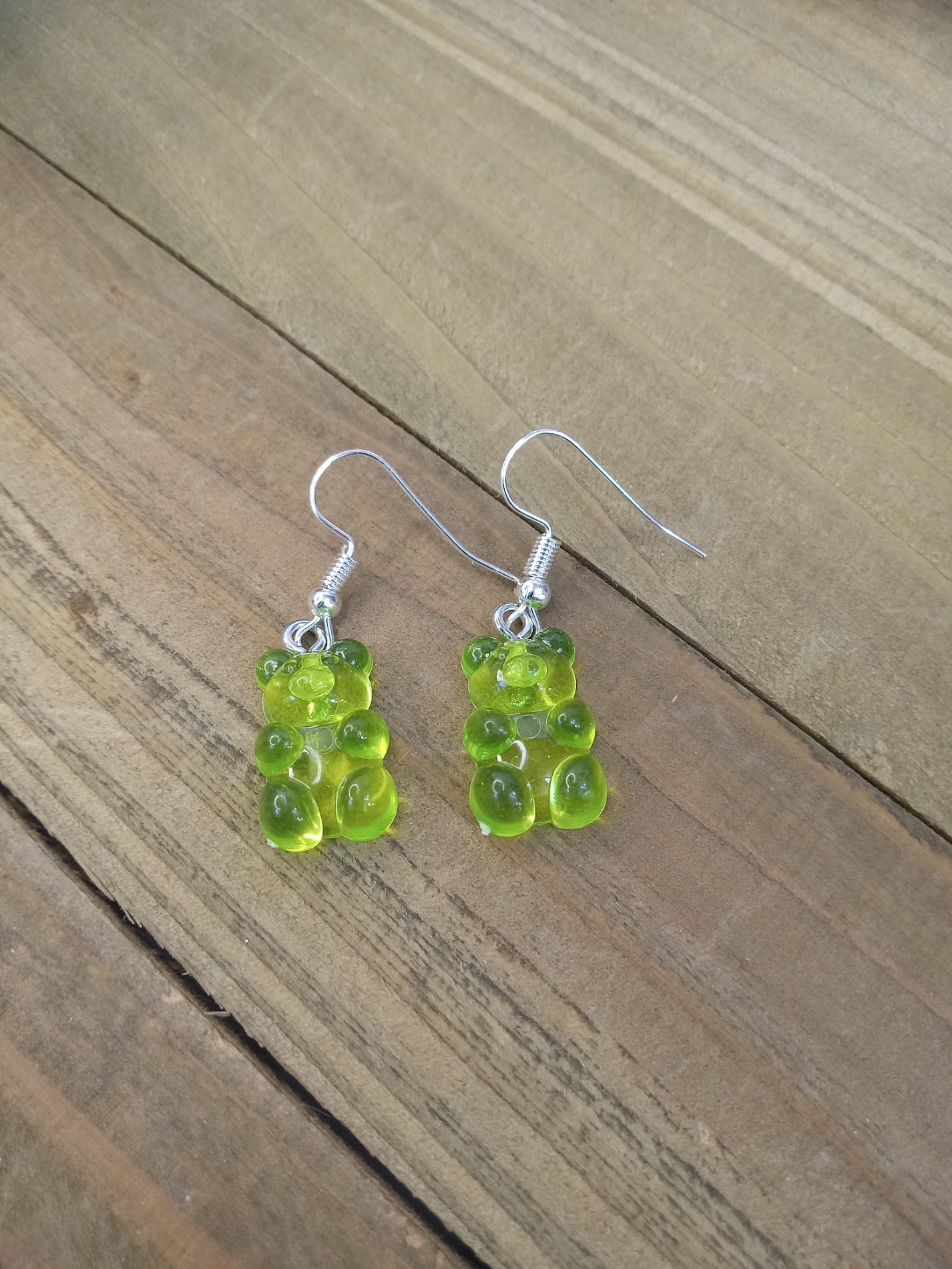 Earrings - Candy Bears - Bright Green