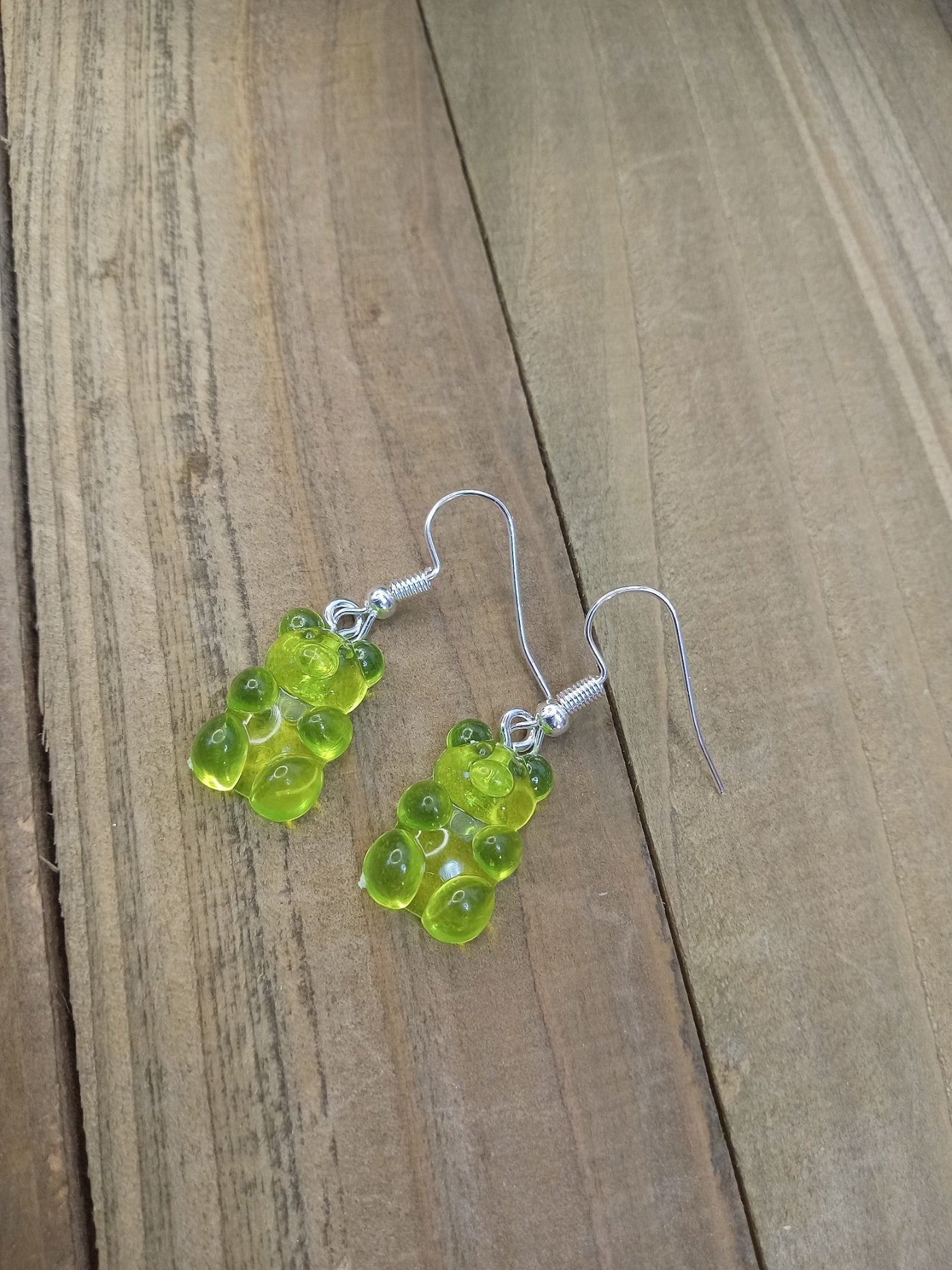 Earrings - Candy Bears - Bright Green