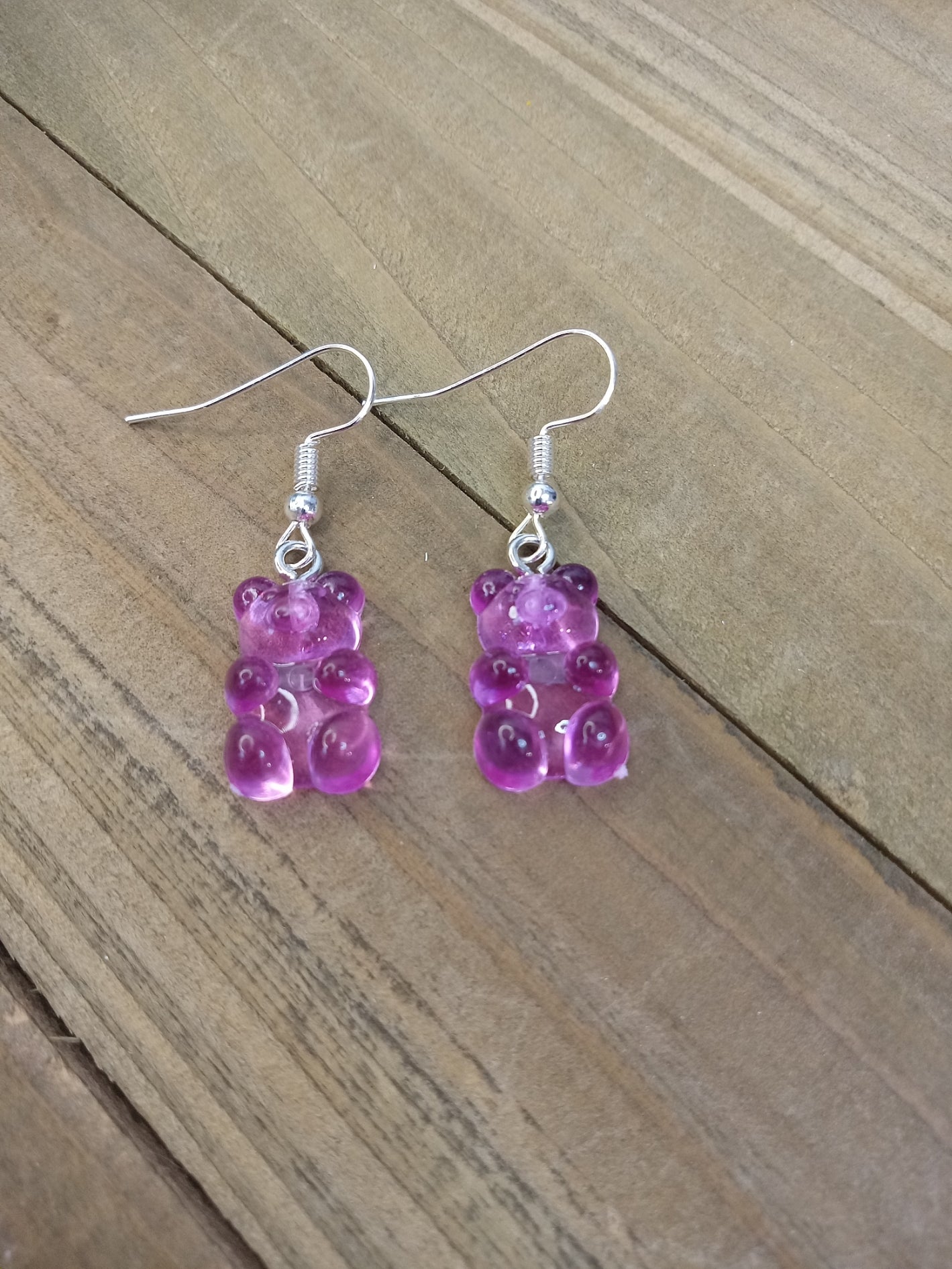 Earrings - Candy Bears - Dark Pink