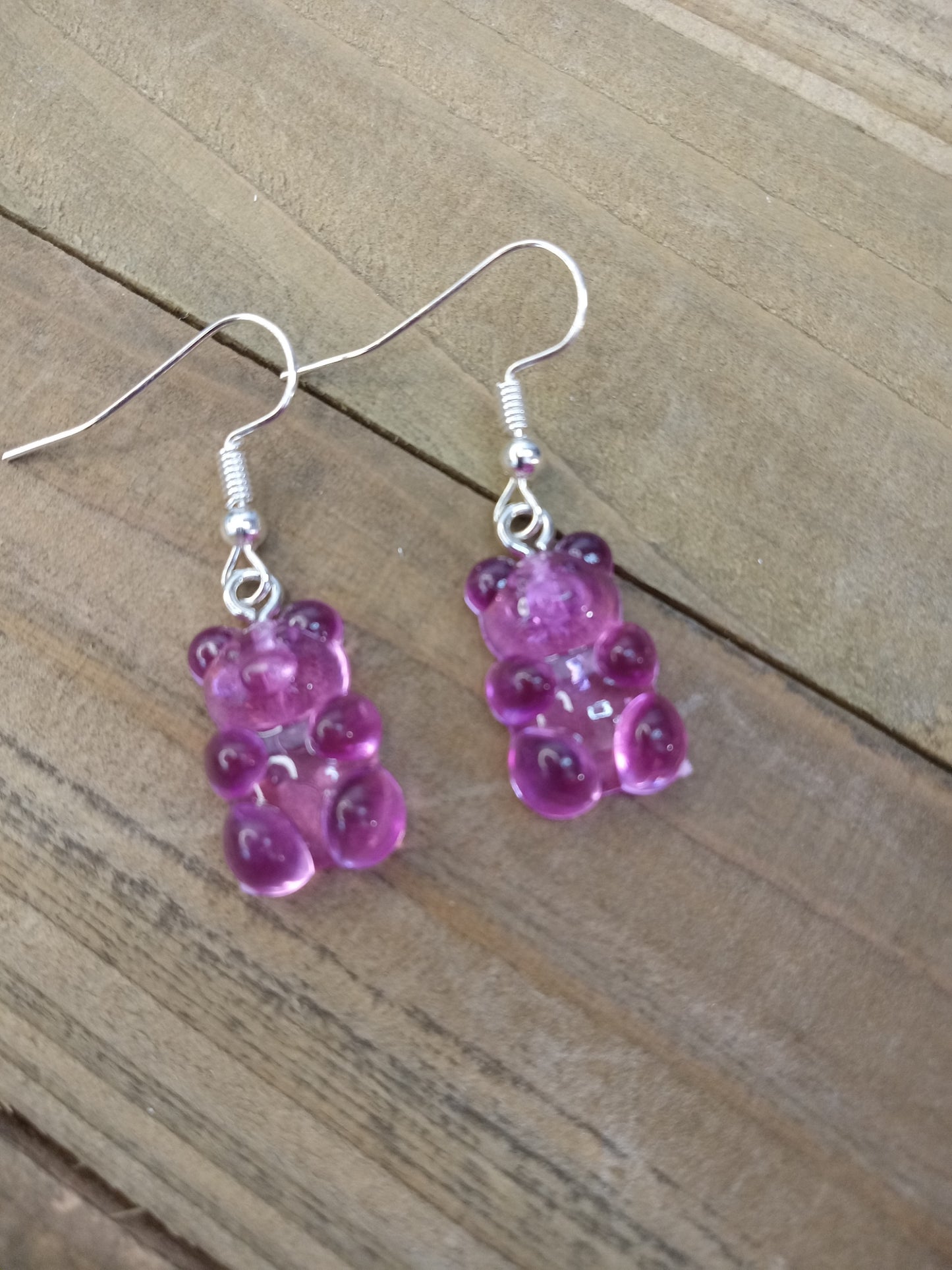 Earrings - Candy Bears - Dark Pink