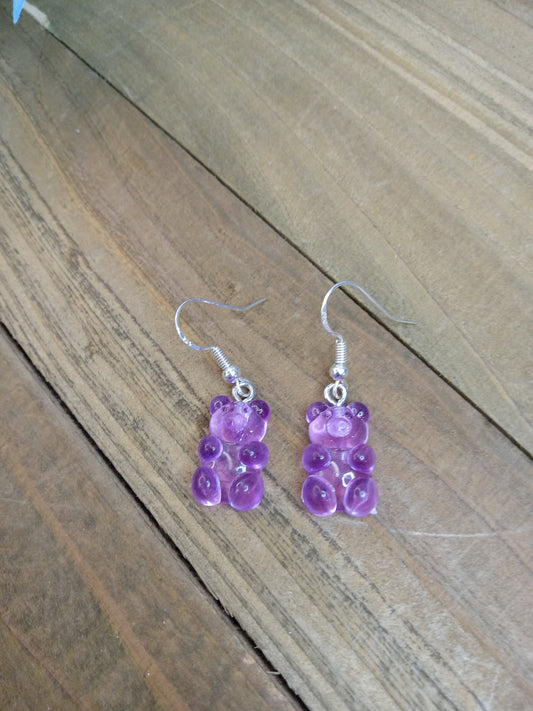 Earrings - Candy Bears - Light Purple