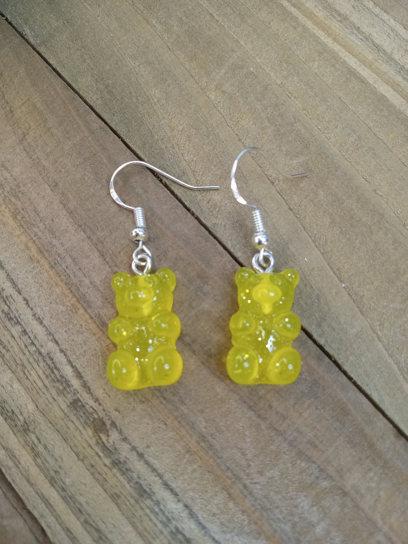 Earrings - Candy Bears - Glitter Yellow