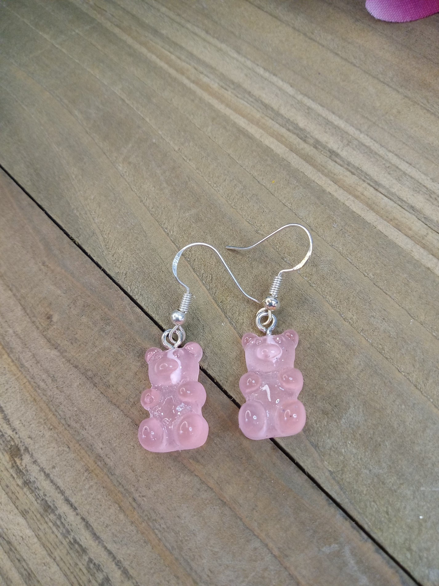 Earrings - Candy Bears - Glitter Light Pink