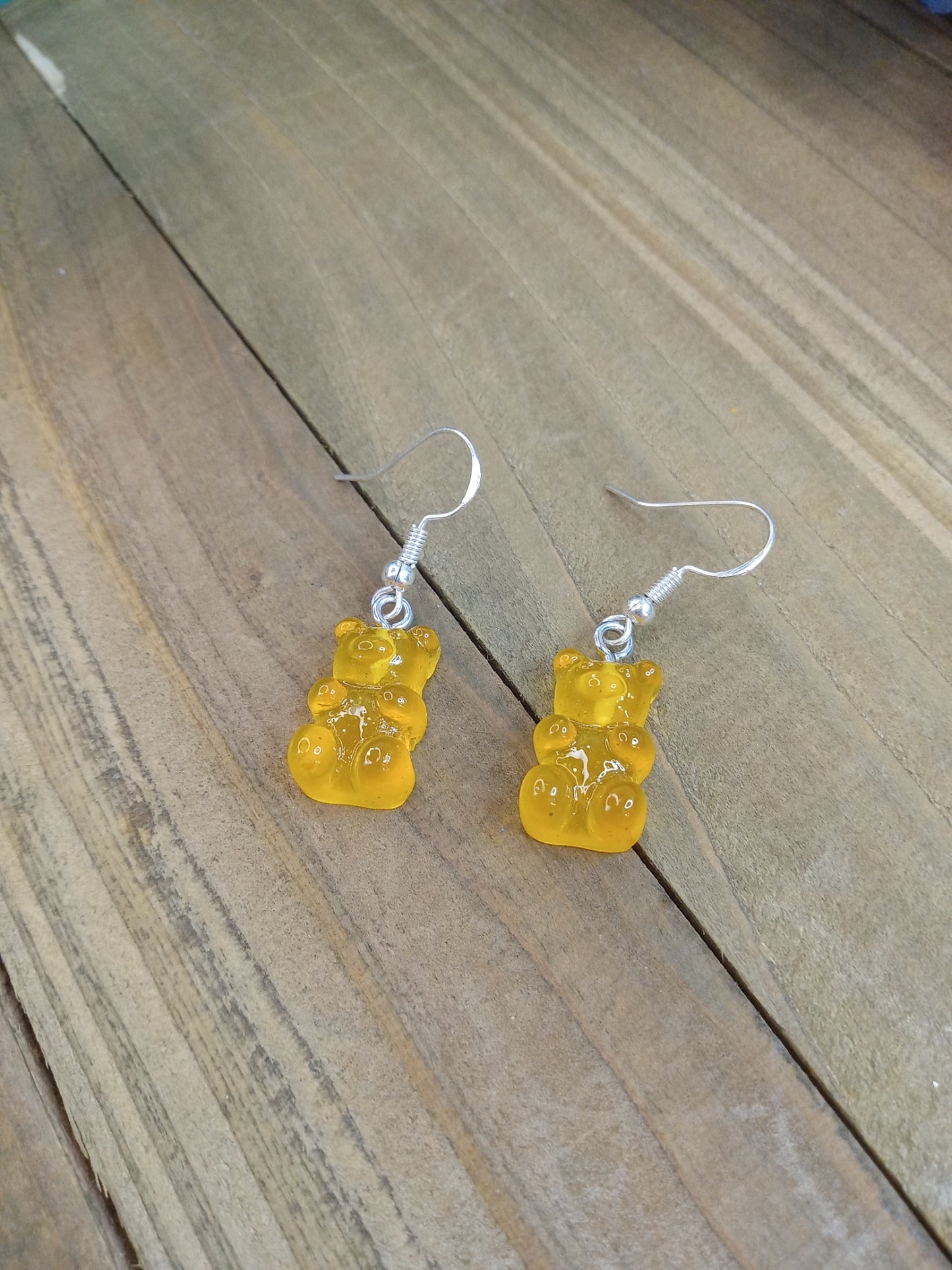 Earrings - Candy Bears - Glitter Orange