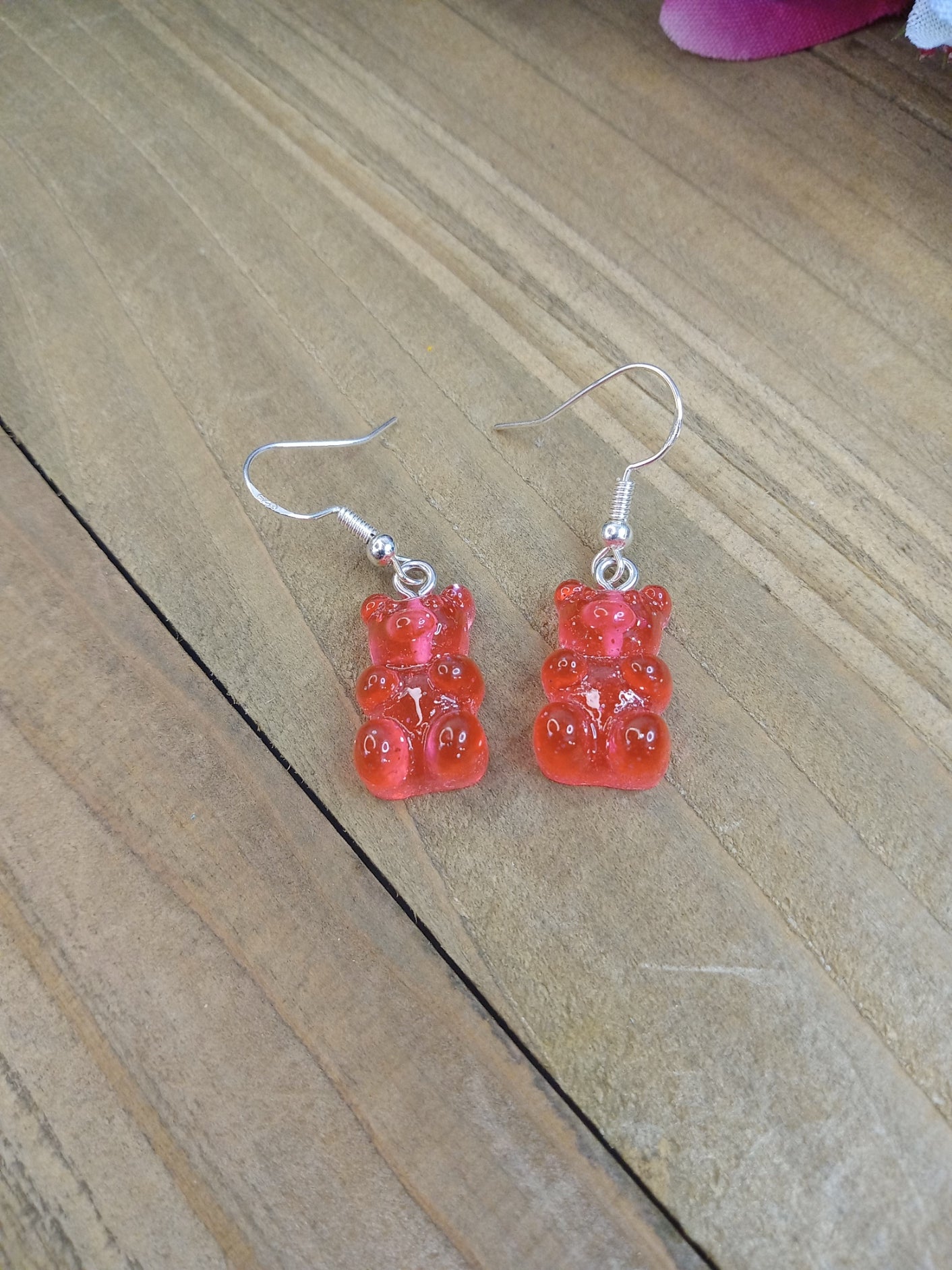 Earrings - Candy Bears - Glitter Pink