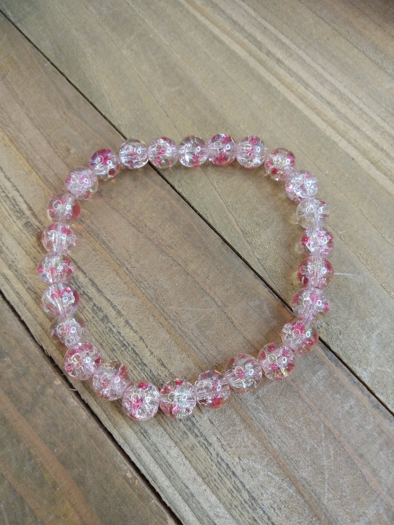 Glass Bead Bracelet - Pretty Pink