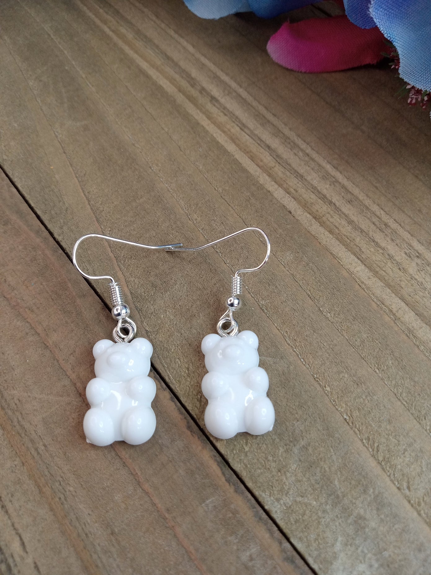 Earrings - Candy Bears - White