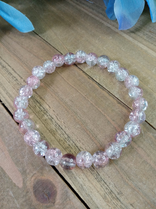 Glass Bead Bracelet - Pretty Pink 2