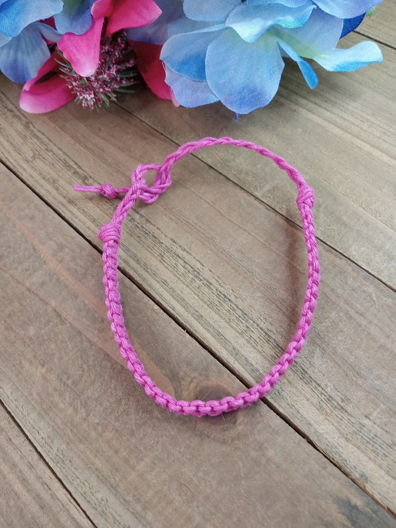 Classic Hemp Bracelet - Surfer Style - Pink