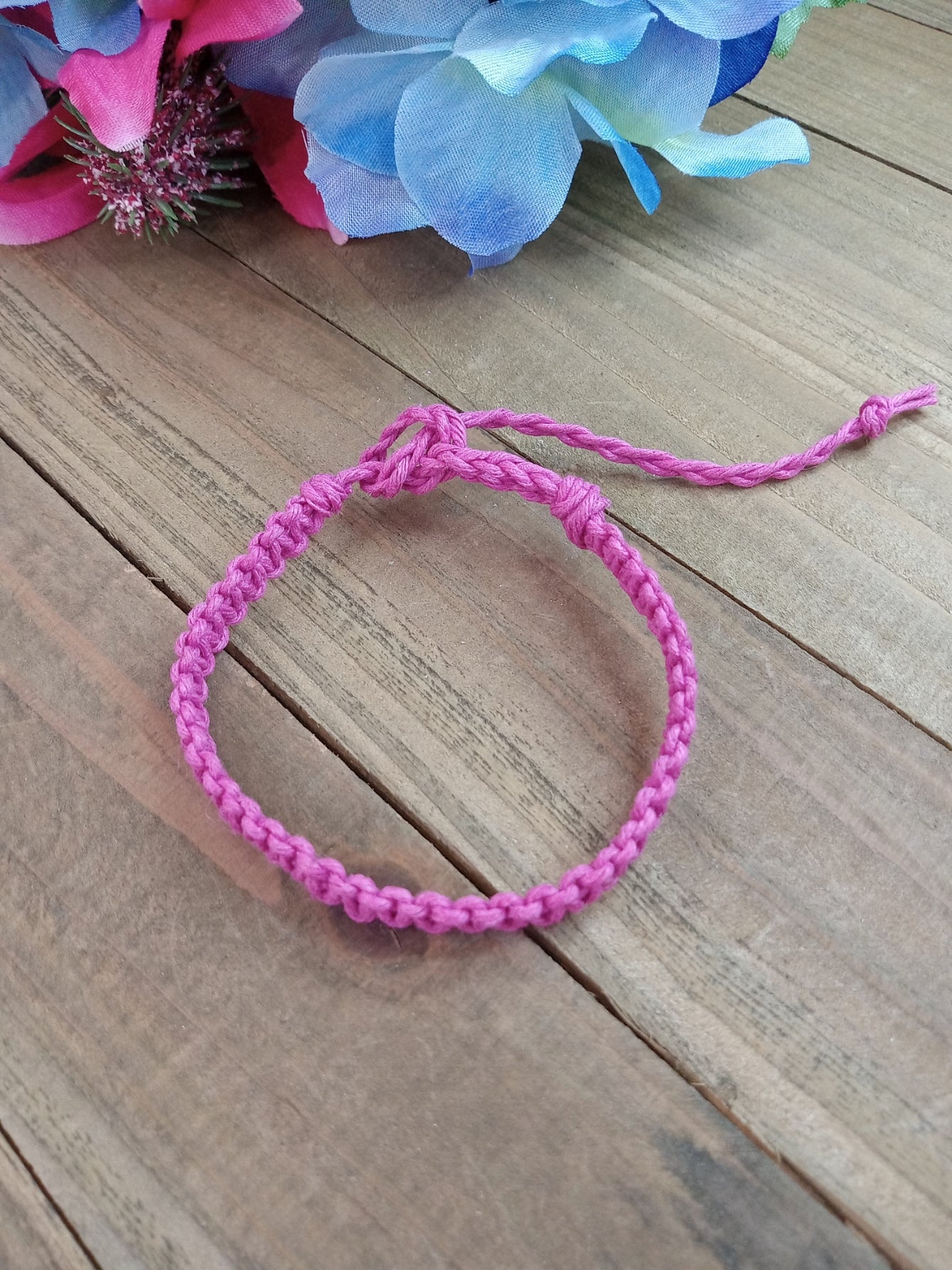 Classic Hemp Bracelet - Surfer Style - Pink