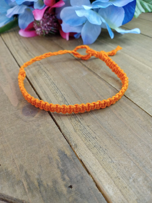 Classic Hemp Bracelet - Surfer Style - Orange