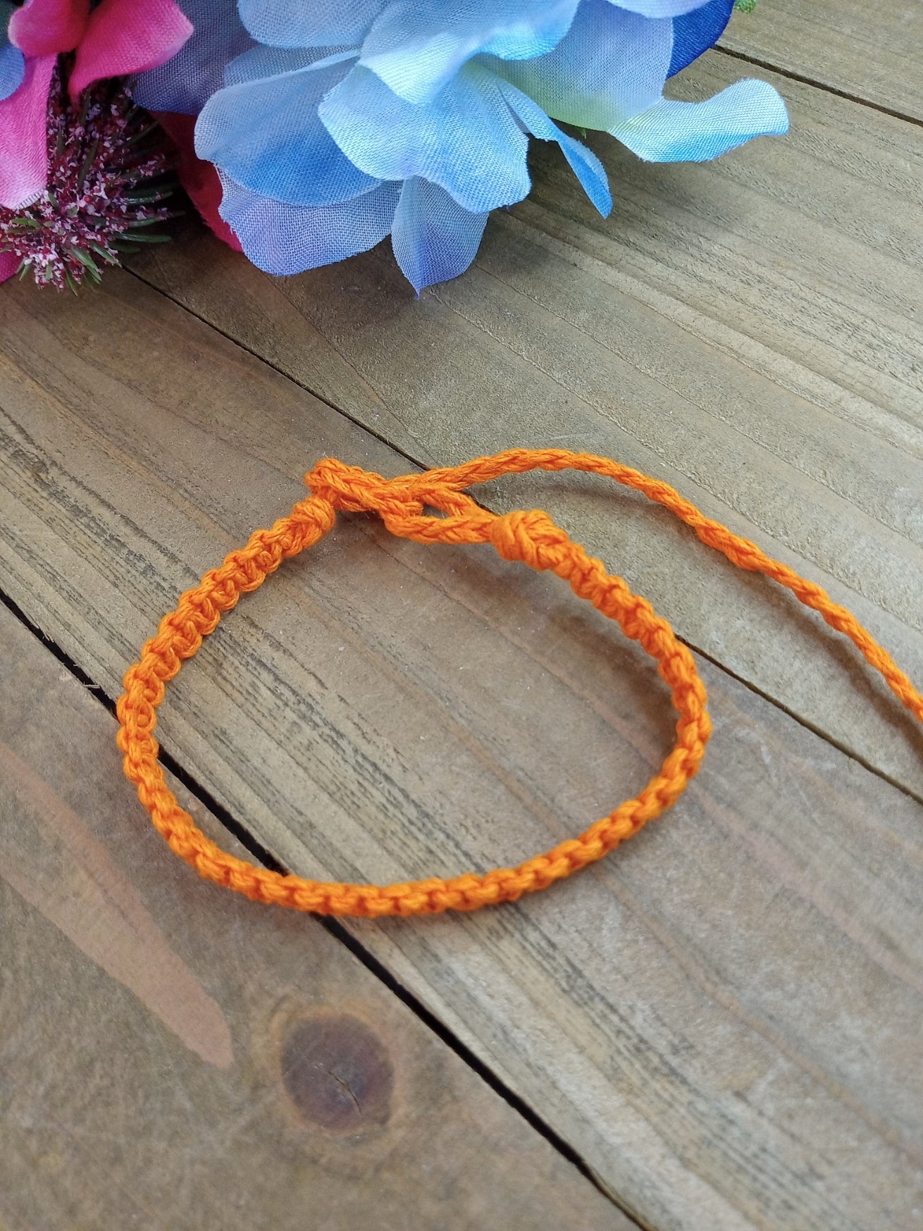 Classic Hemp Bracelet - Surfer Style - Orange