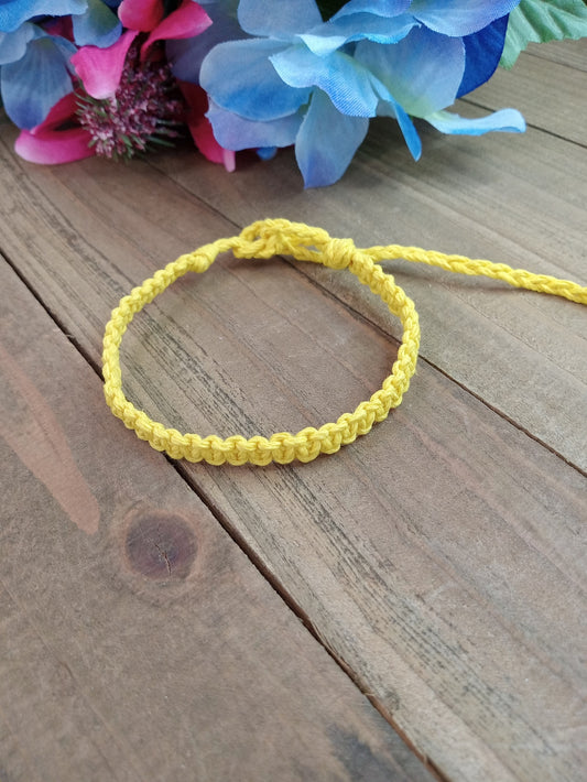 Classic Hemp Bracelet - Surfer Style - Yellow